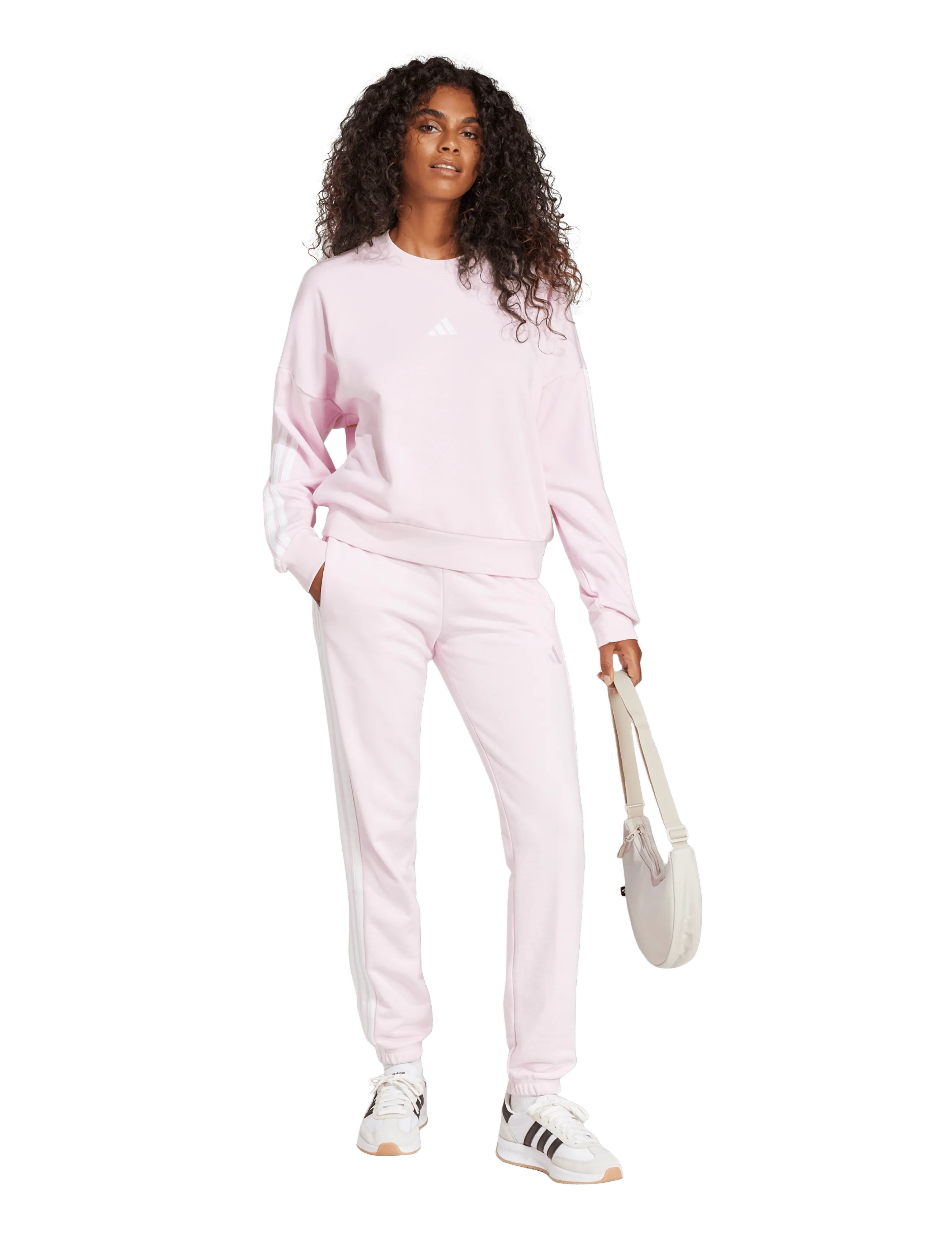 Essentials 3-Stripes French Terry-byxor med mudd 5