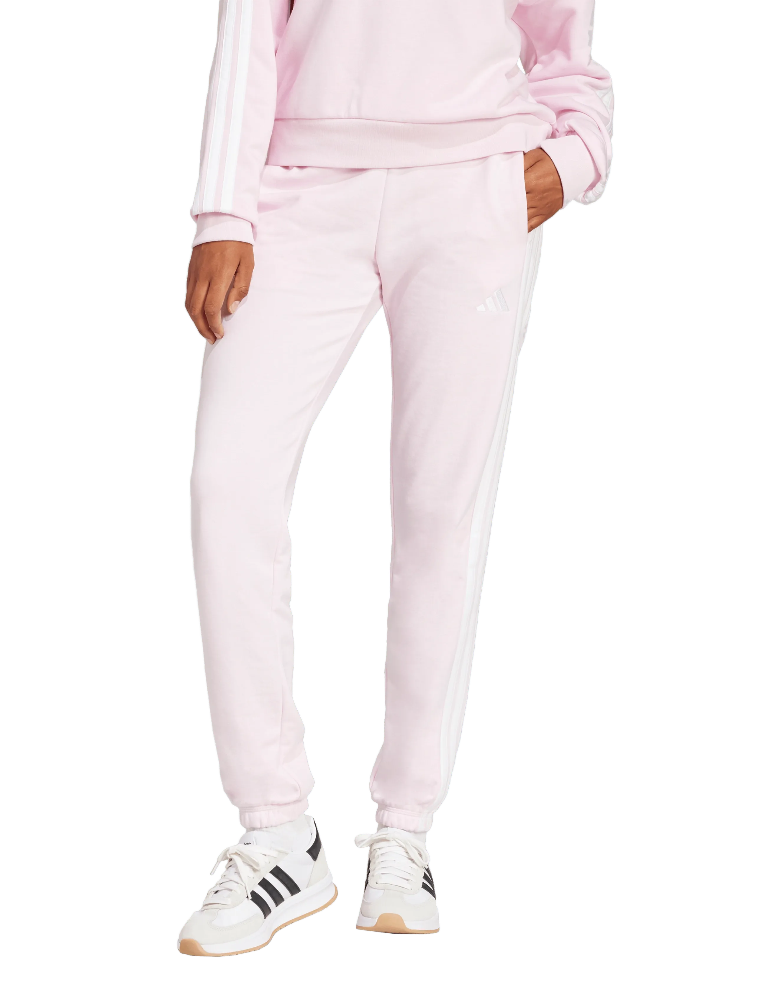 Essentials 3-Stripes French Terry-byxor med mudd 6