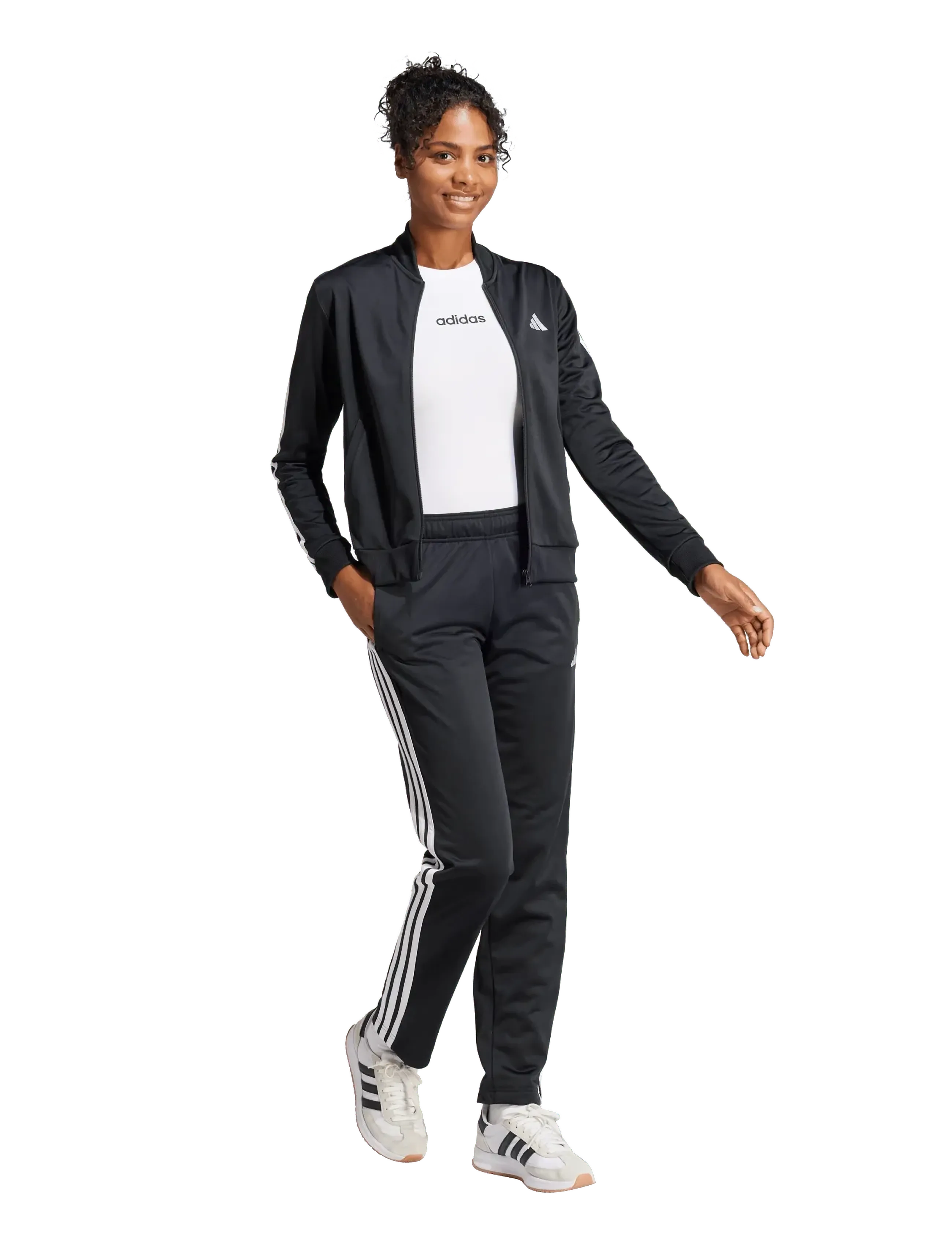 adidas Sportswear - W ESS 3S TS - tracksuits - black - 0