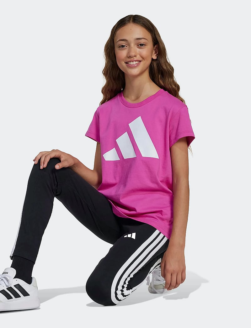 adidas Sportswear - JG 3S LEG 230 - leggings - black/white - 0