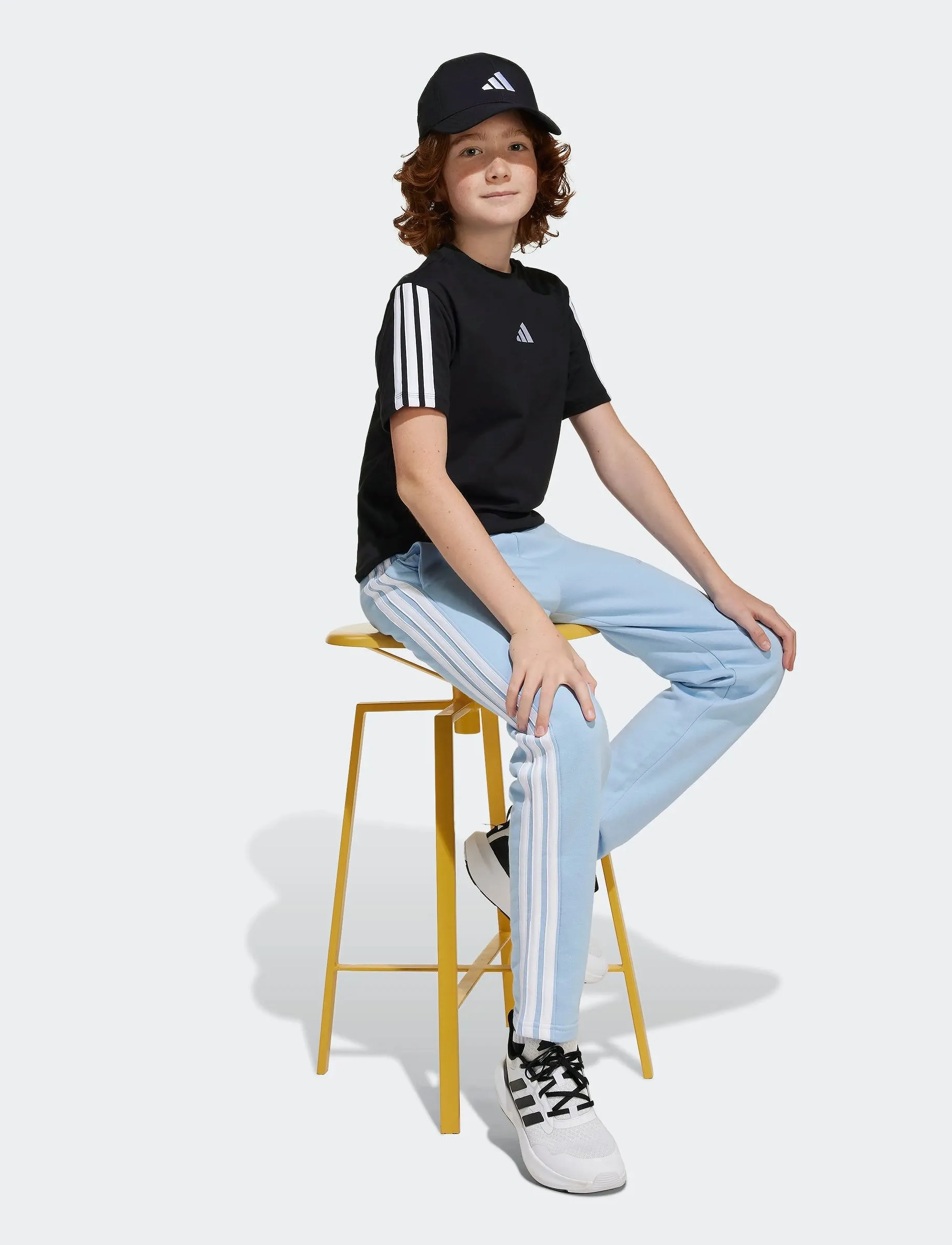 adidas Sportswear J 3S TEE 160 - Kortærmede T-shirts - BLACK/WHITE / black
