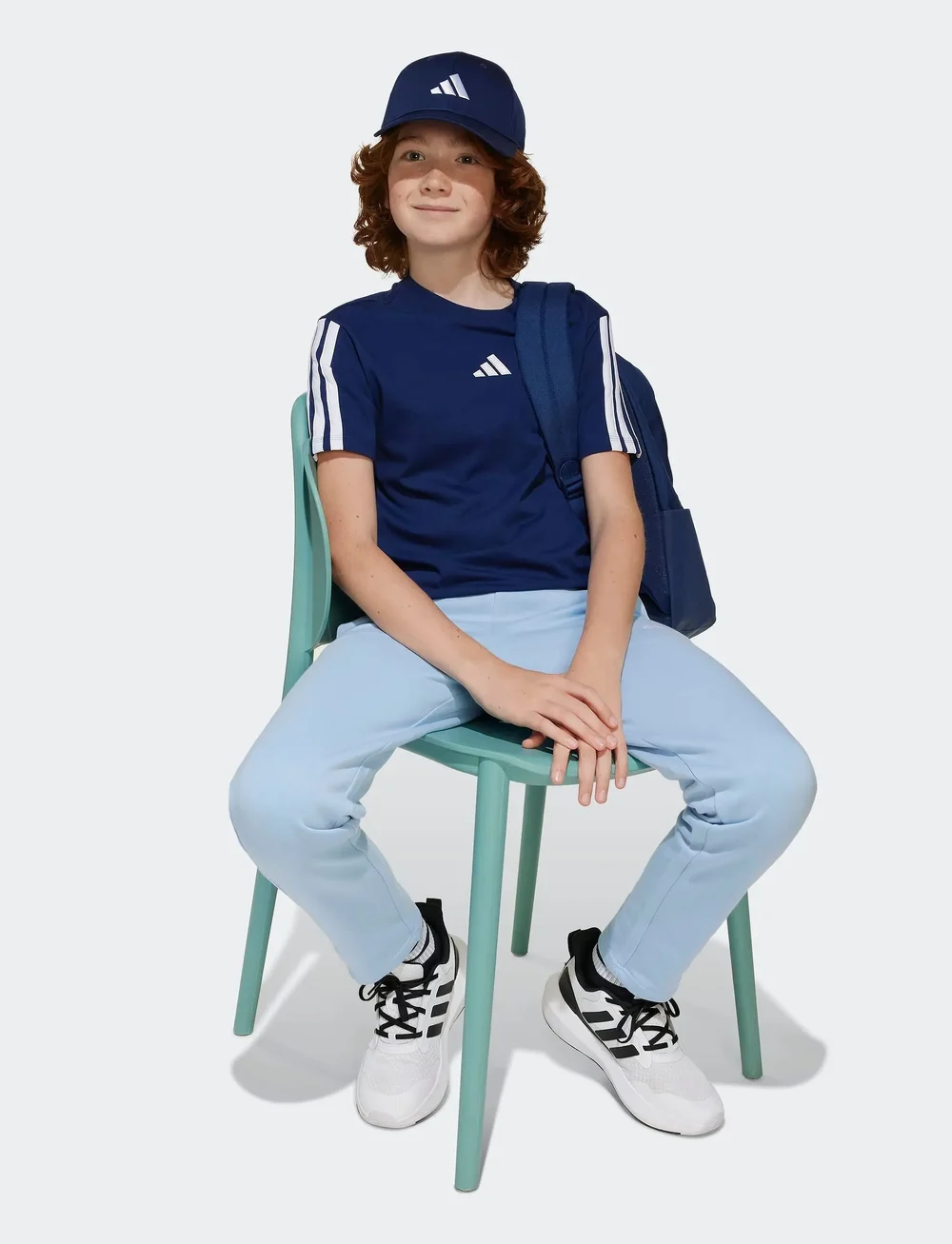 adidas Sportswear - J 3S TEE 160 - short-sleeved t-shirts - dkblue/white - 5