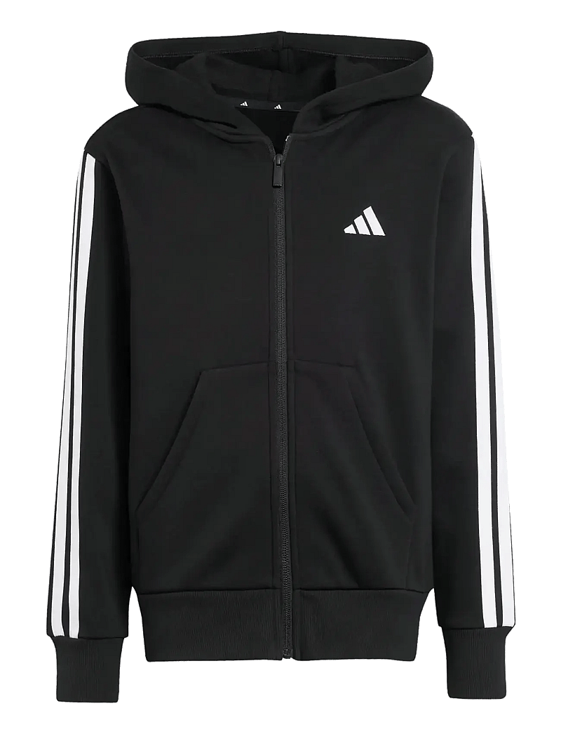 adidas Sportswear - J 3S FL FZ HD - pulls a capuche - black/white - 1