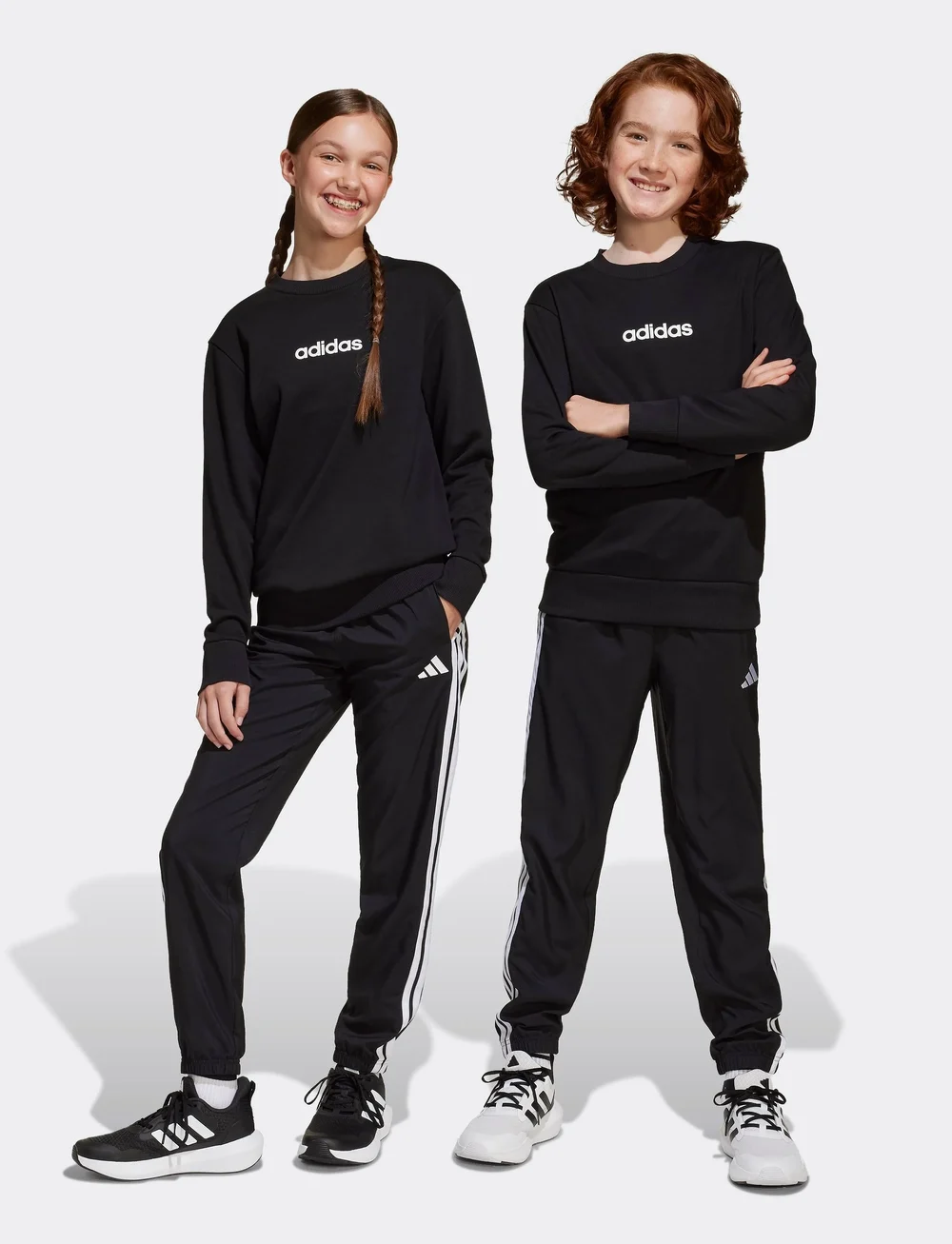 adidas Sportswear - J 3S WV PT - trainingshosen - black/white - 5