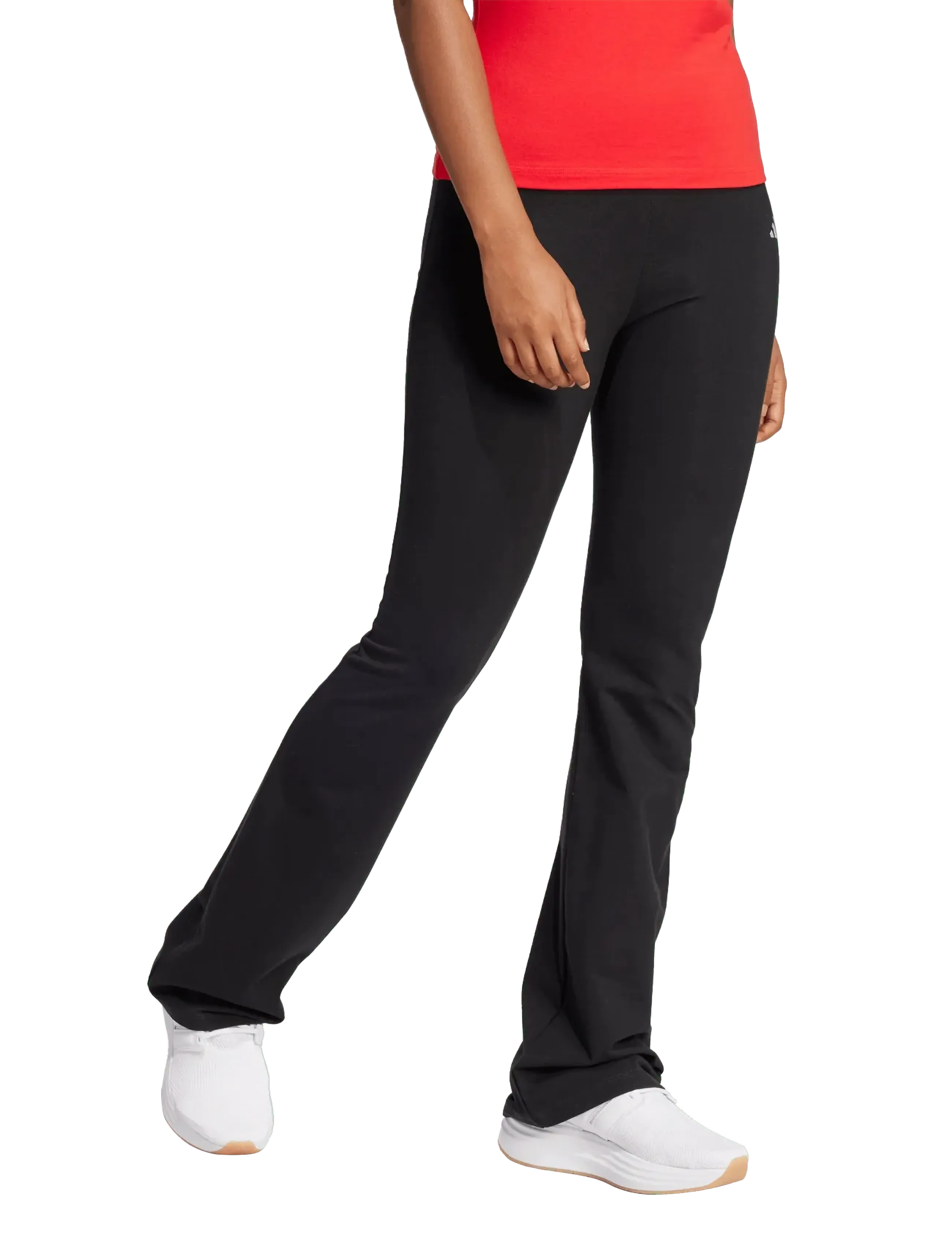 adidas Sportswear - W SL SJ FLARLEG - Æfingabuxur - black/white - 0