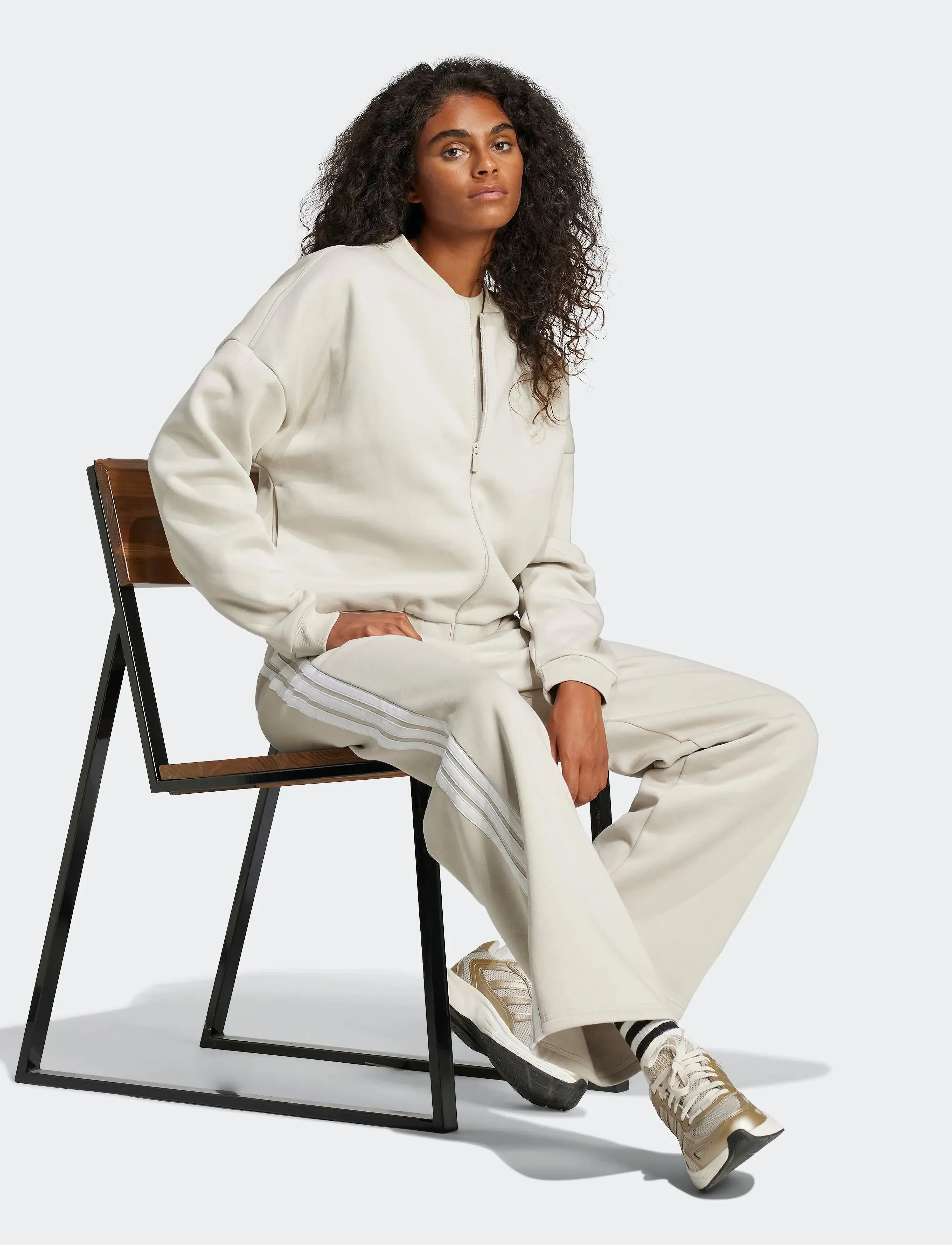 adidas Sportswear W Sl+ Fl Bomber, L, Cream, Sport Jackets > Sport Casual Jackets, Dame