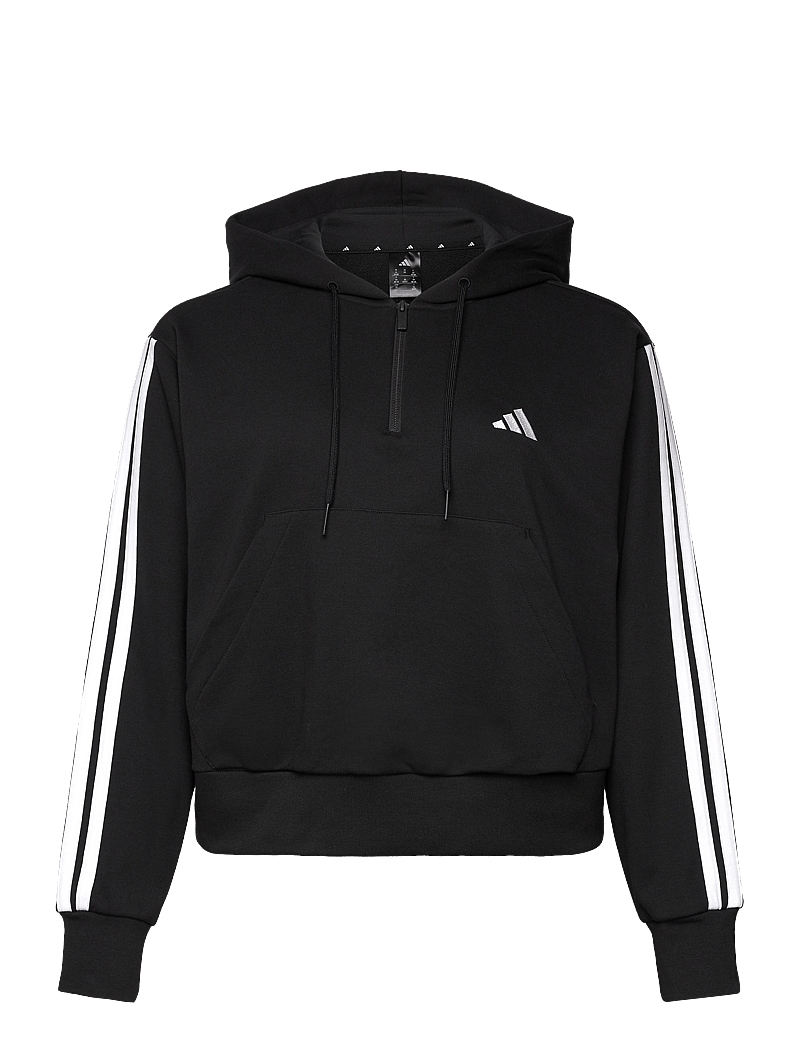 adidas Sportswear - W 3S FT QZHD IN - kapuutsiga dressipluusid - black/white - 1