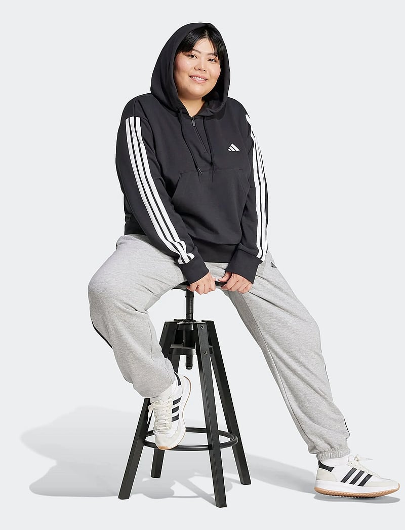 adidas Sportswear - W 3S FT QZHD IN - kapuutsiga dressipluusid - black/white - 0