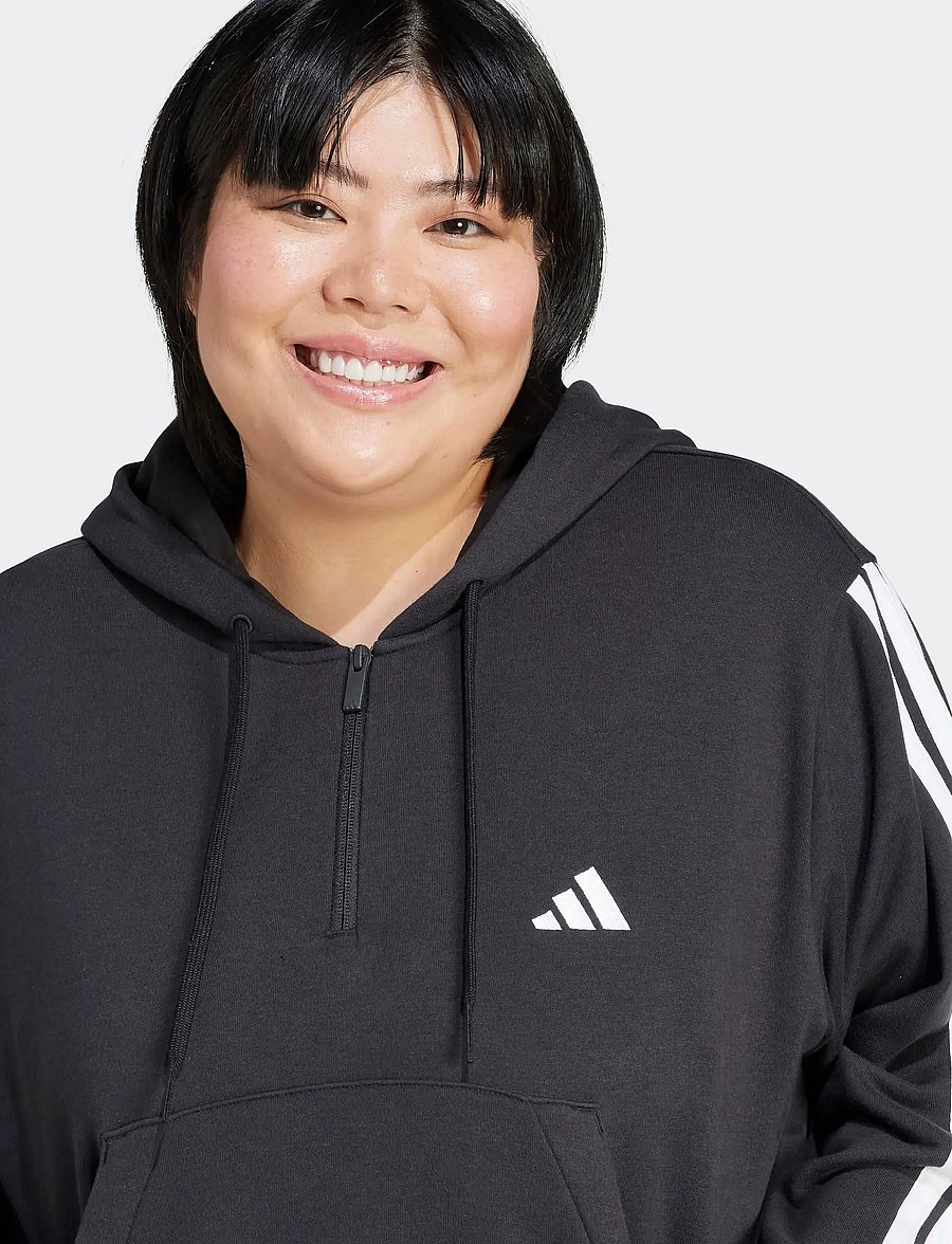 adidas Sportswear - W 3S FT QZHD IN - kapuutsiga dressipluusid - black/white - 5