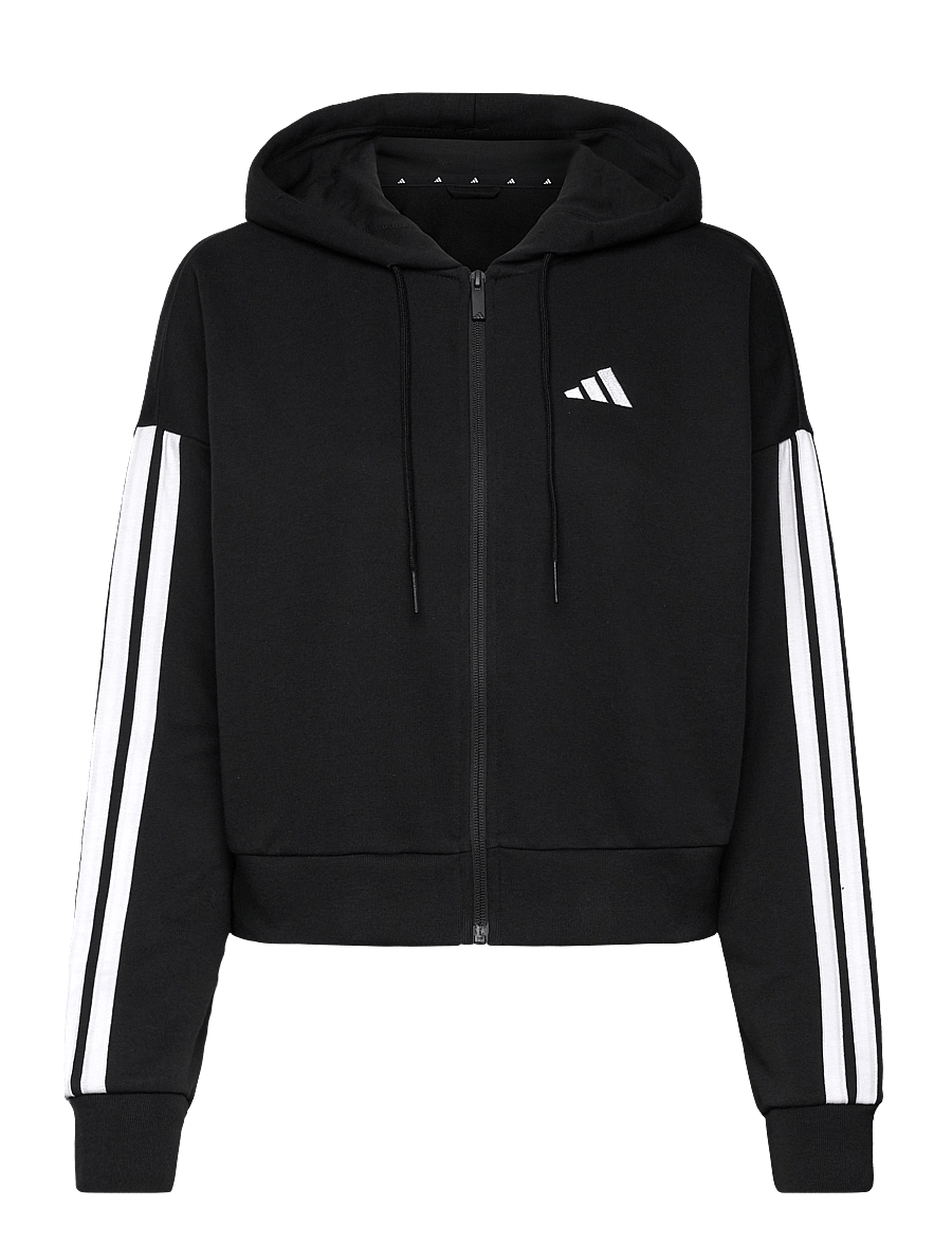 adidas Sportswear - W 3S FT FZ HD - huvtröjor - black/white - 1