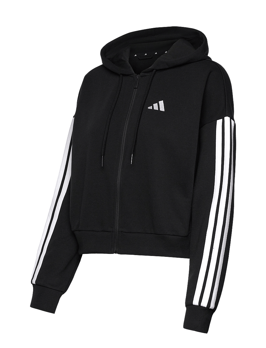 adidas Sportswear - W 3S FT FZ HD - huvtröjor - black/white - 3