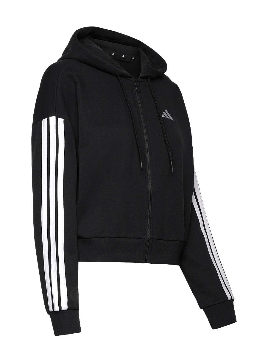 adidas Sportswear - W 3S FT FZ HD - huvtröjor - black/white - 4