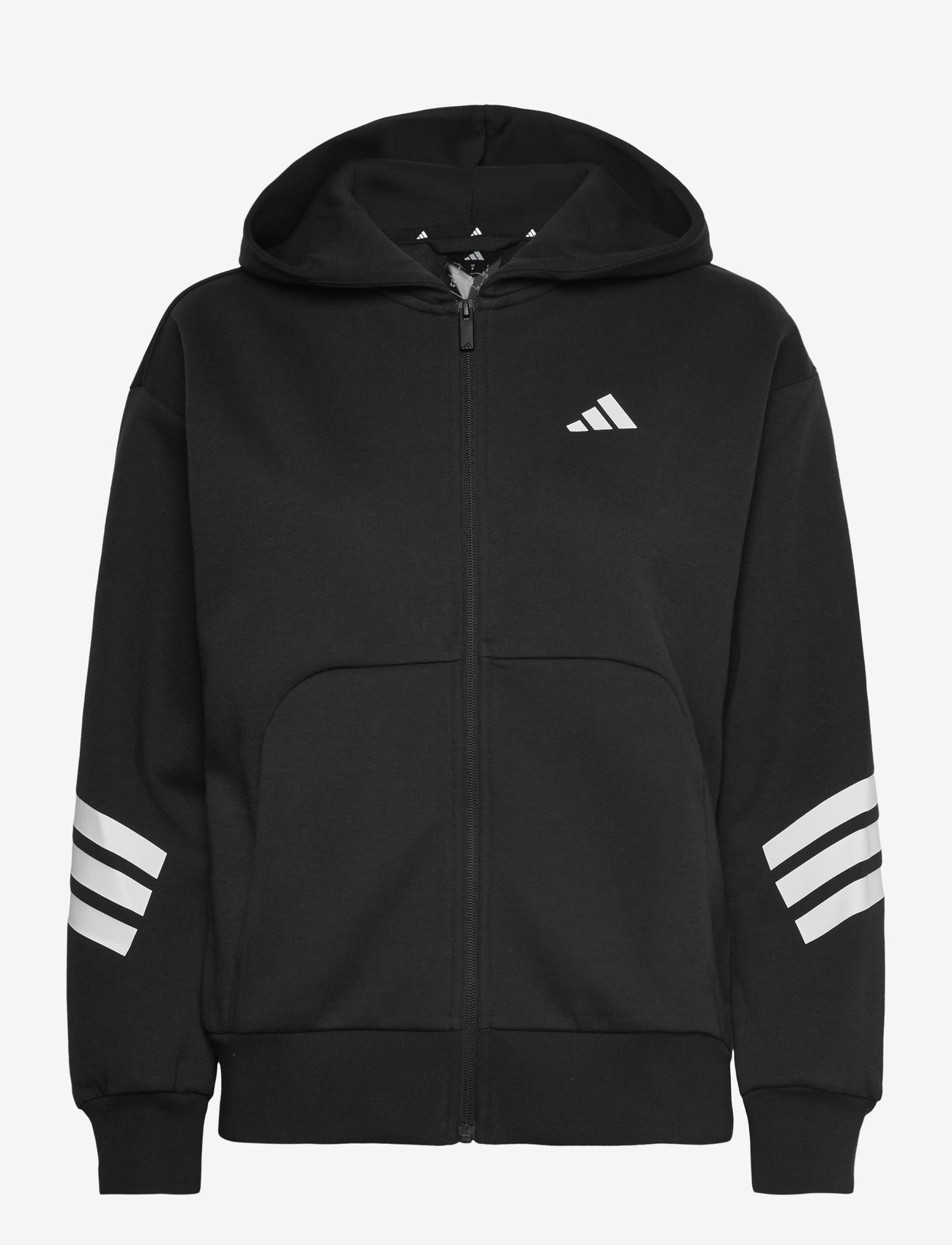 adidas Sportswear - W FI 3S FZ HD - huvtröjor - black - 1