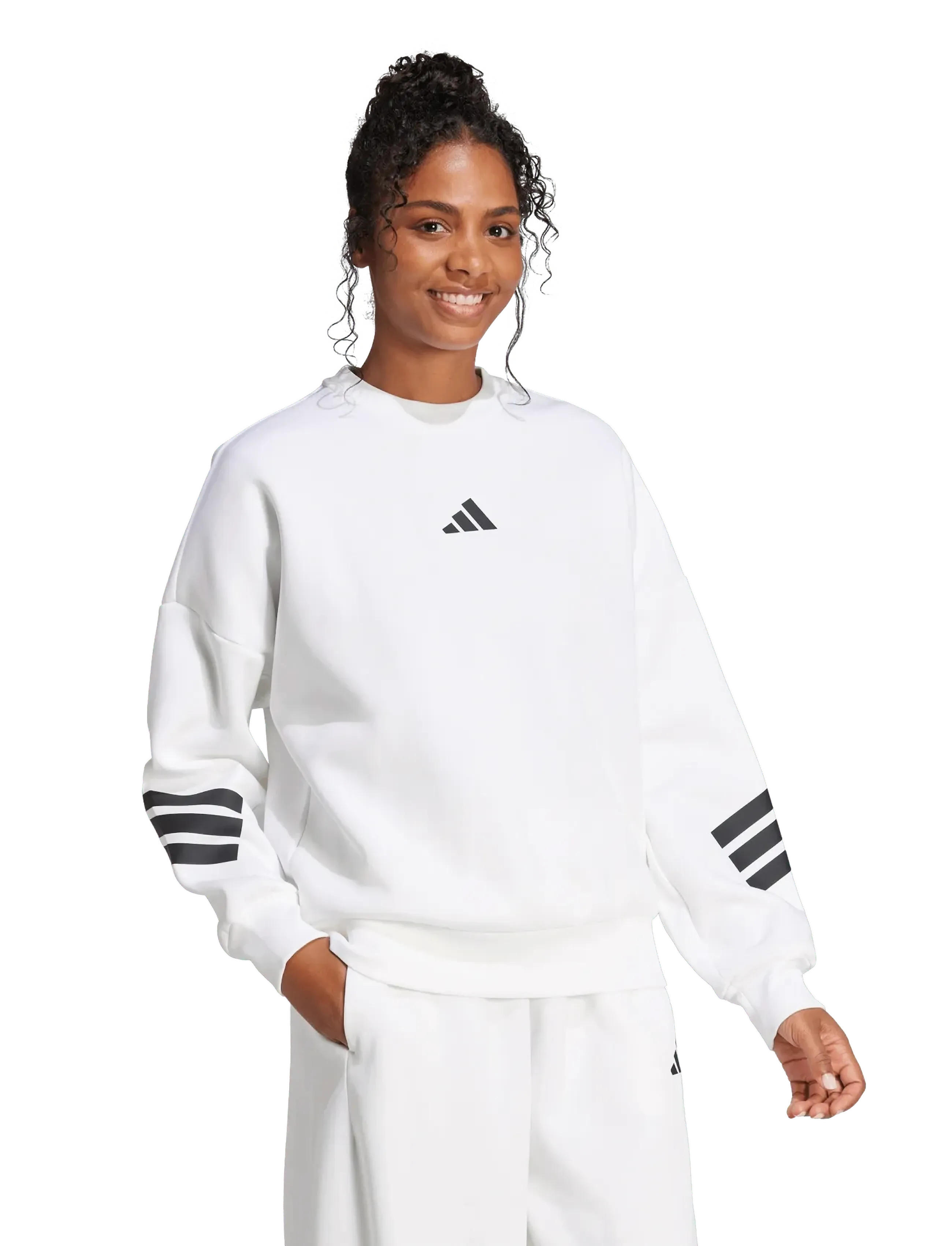 adidas Sportswear W Fi 3S Swt, M, Weiß, Frauen