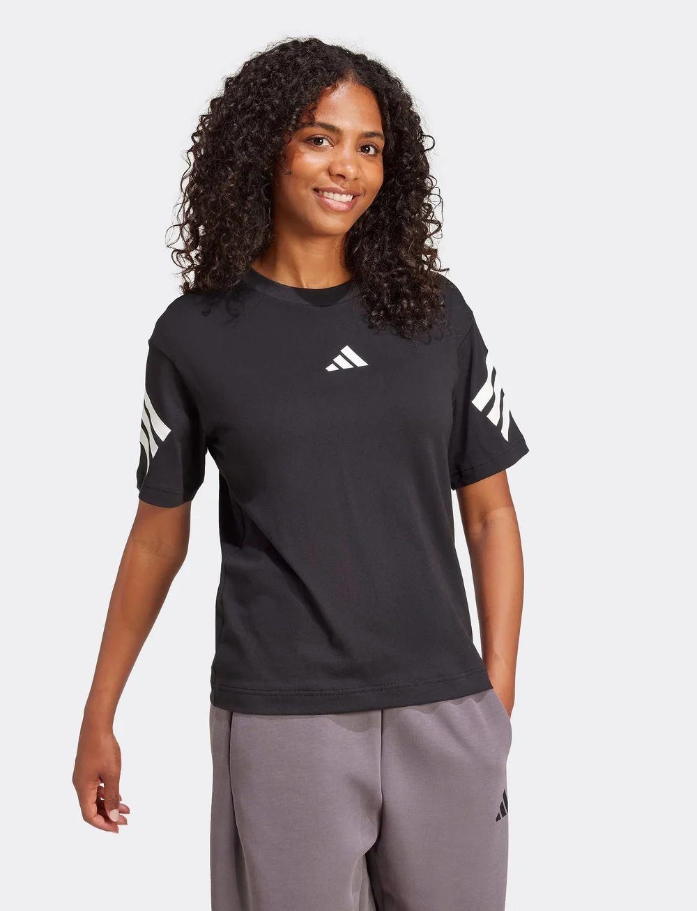 adidas Sportswear - W FI 3S TEE - t-shirts - black - 0
