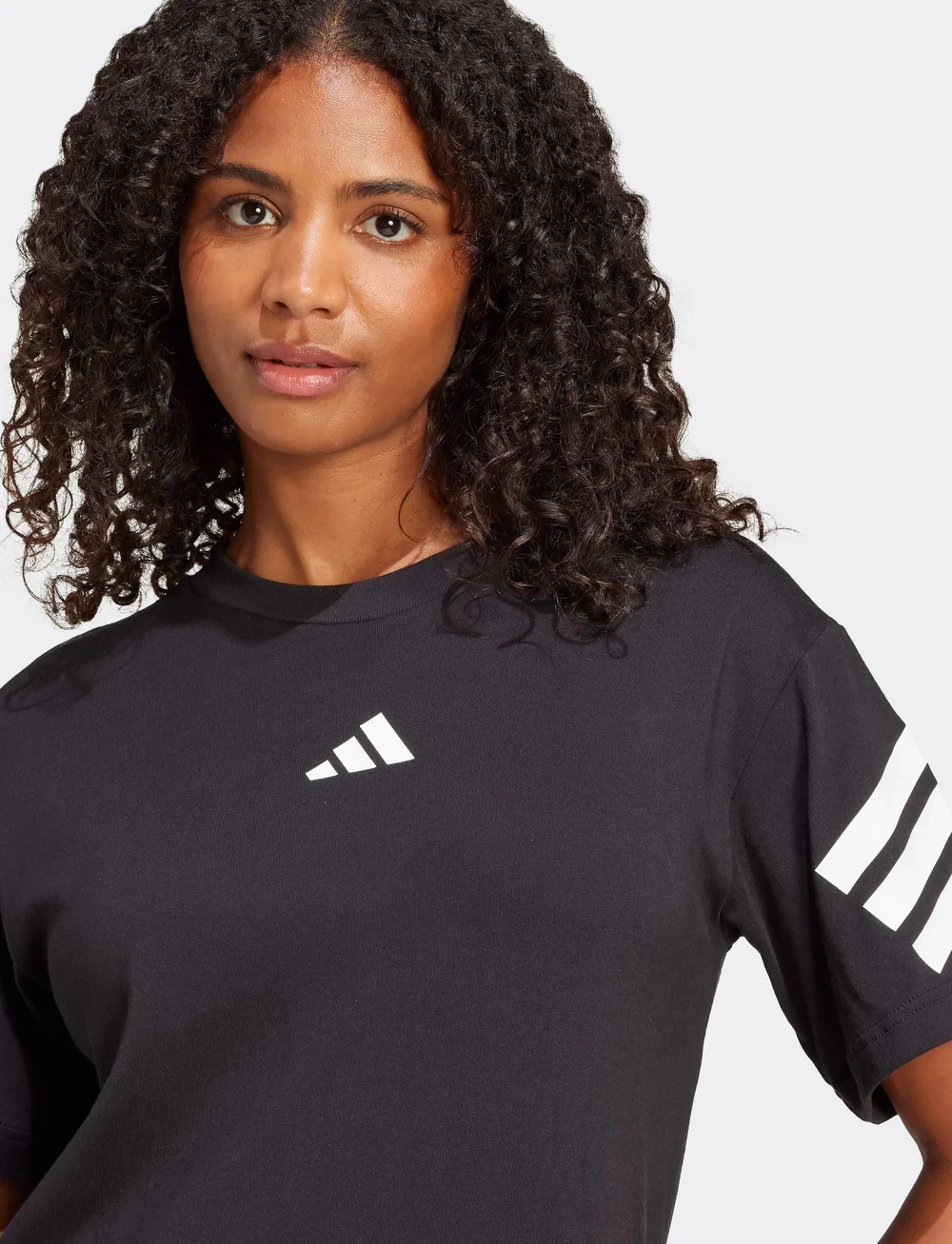 adidas Sportswear - W FI 3S TEE - t-shirts - black - 3