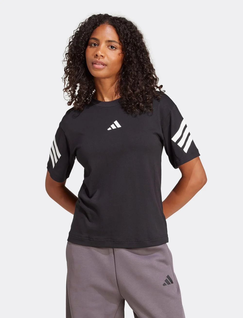 adidas Sportswear - W FI 3S TEE - t-shirts - black - 4