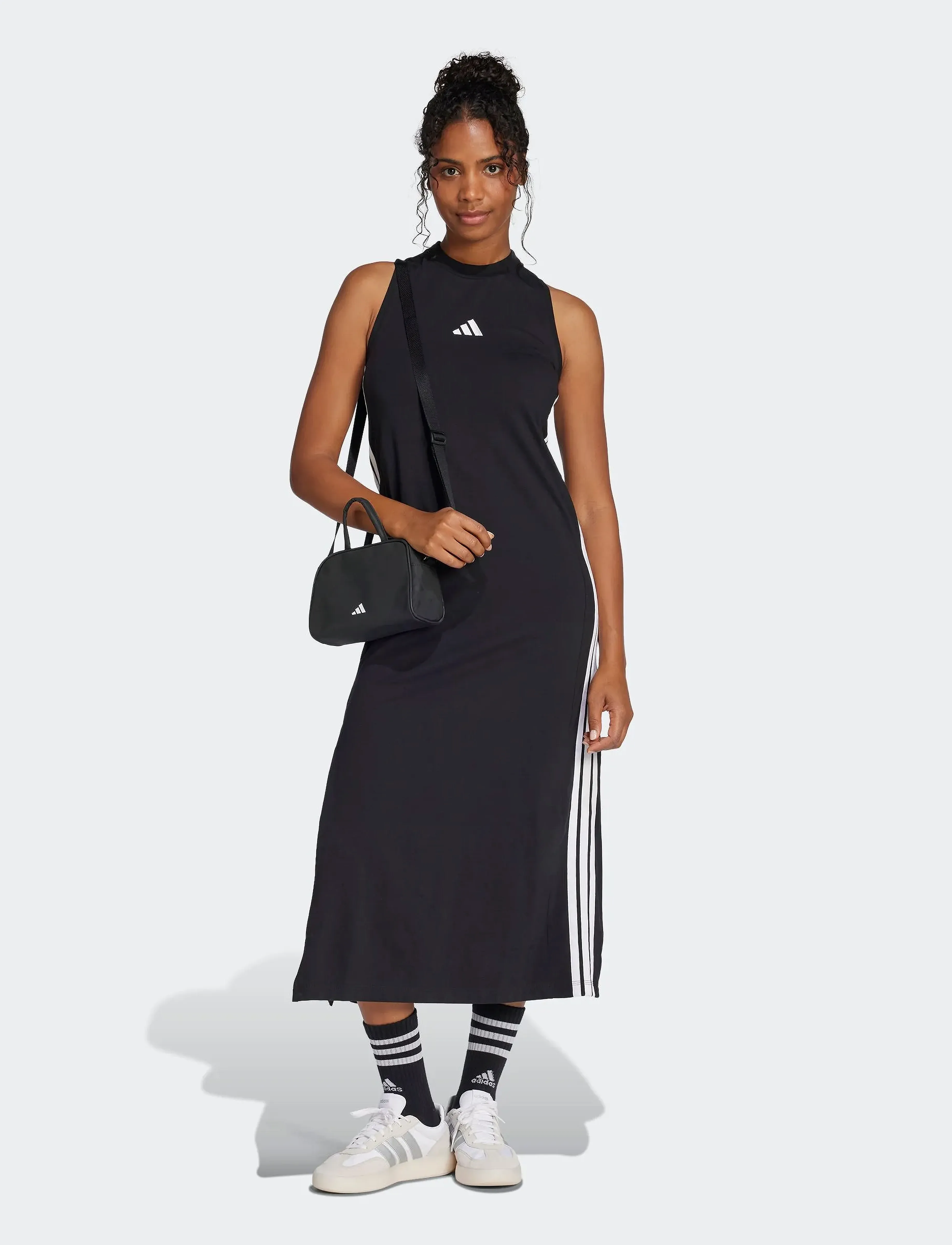 adidas Sportswear - W 3S SJ DRE - kleider & röcke - black/white - 5