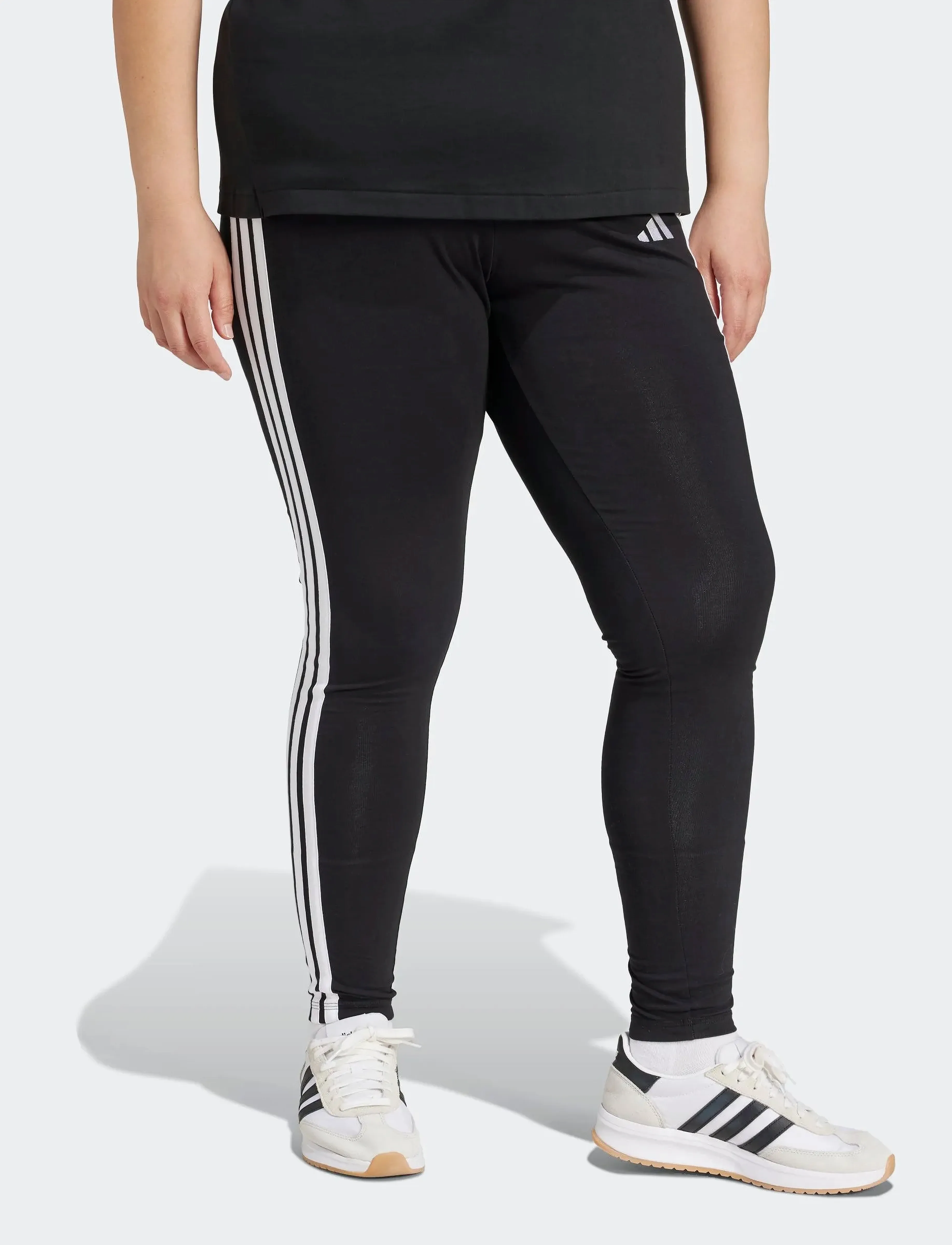 Adidas Essentials 3-Stripes Cotton Tights (Plus Size) dam – bild 9