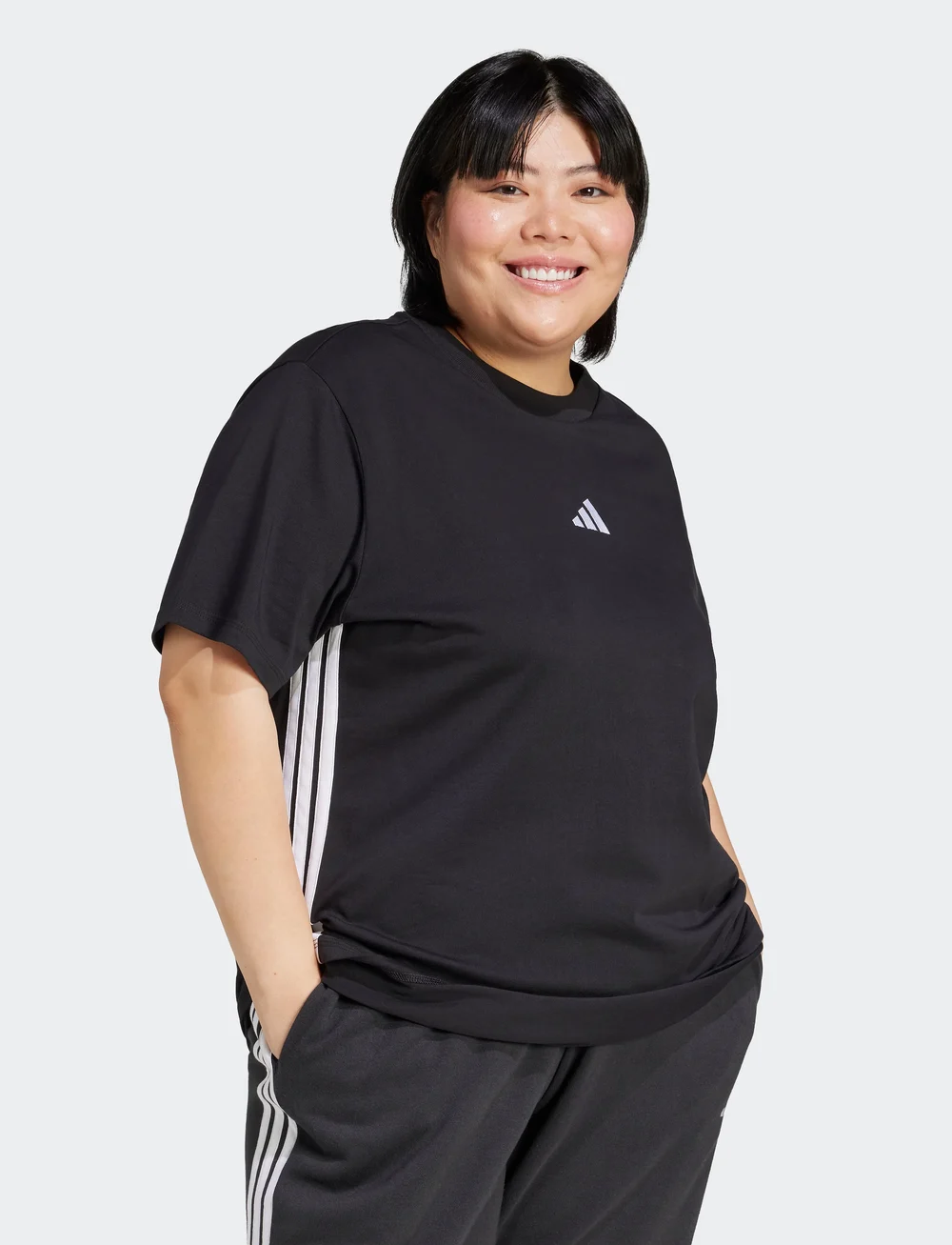 adidas Sportswear - W 3S SJ T INC - t-shirts - black/white - 0