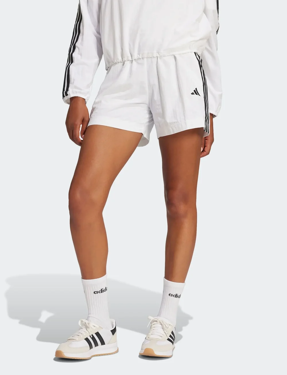 adidas Sportswear - W 3S WV SHO - afslappede shorts - white/black - 0