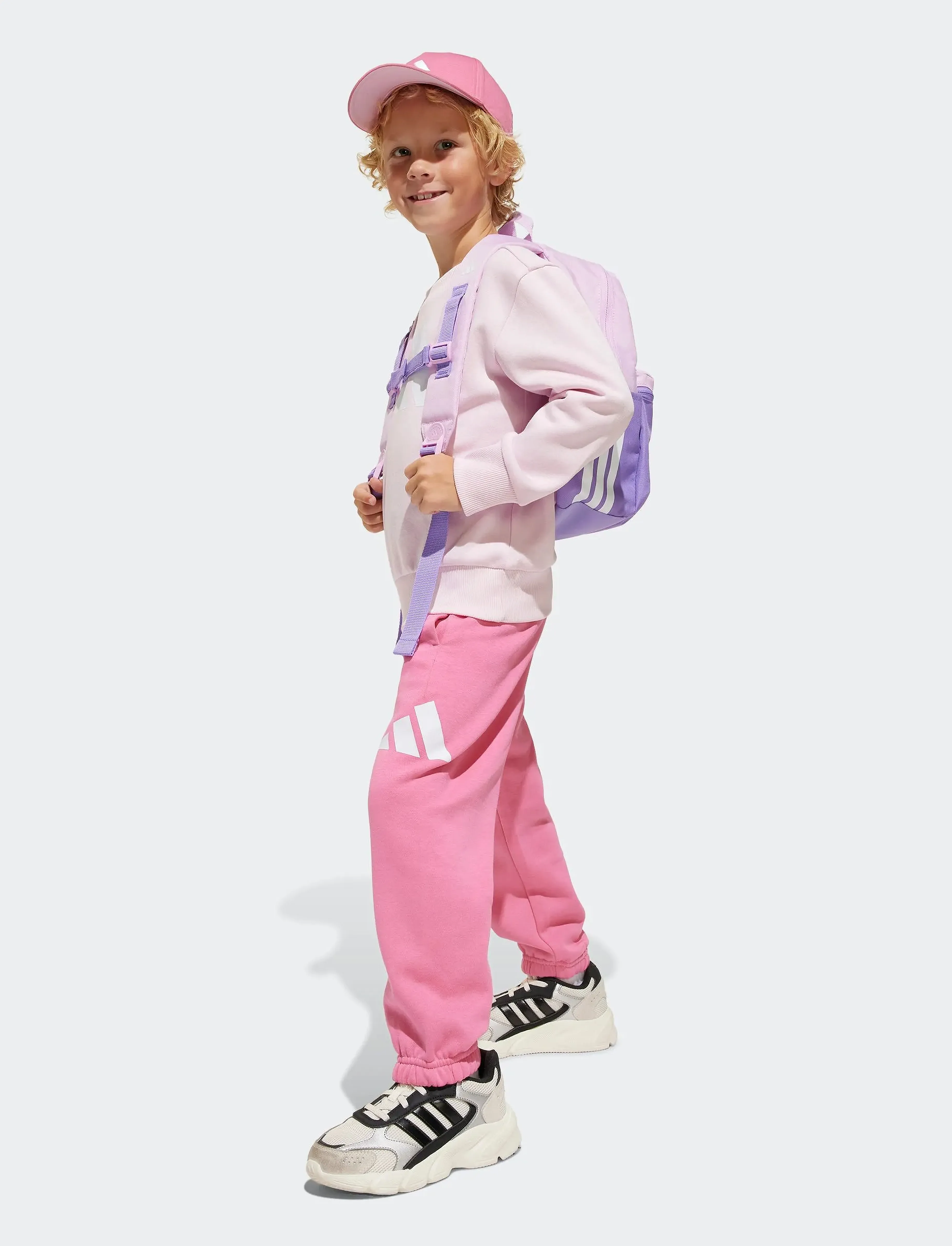 adidas Sportswear LK BL FL JOG - Tracksuits - CLPINK/WHITE / pink/rose