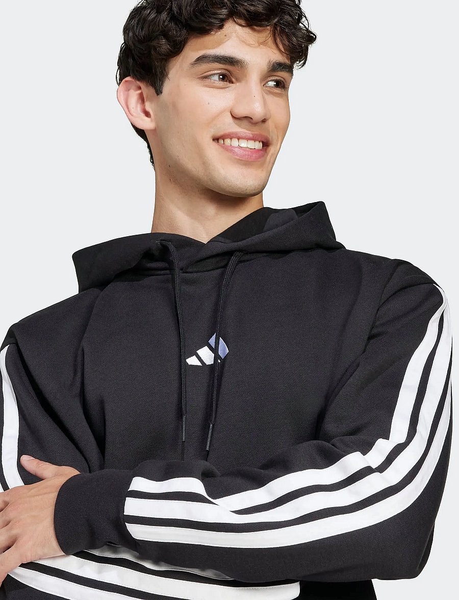 adidas Sportswear - M 3S FL HD - hættetrøjer - black/white - 2