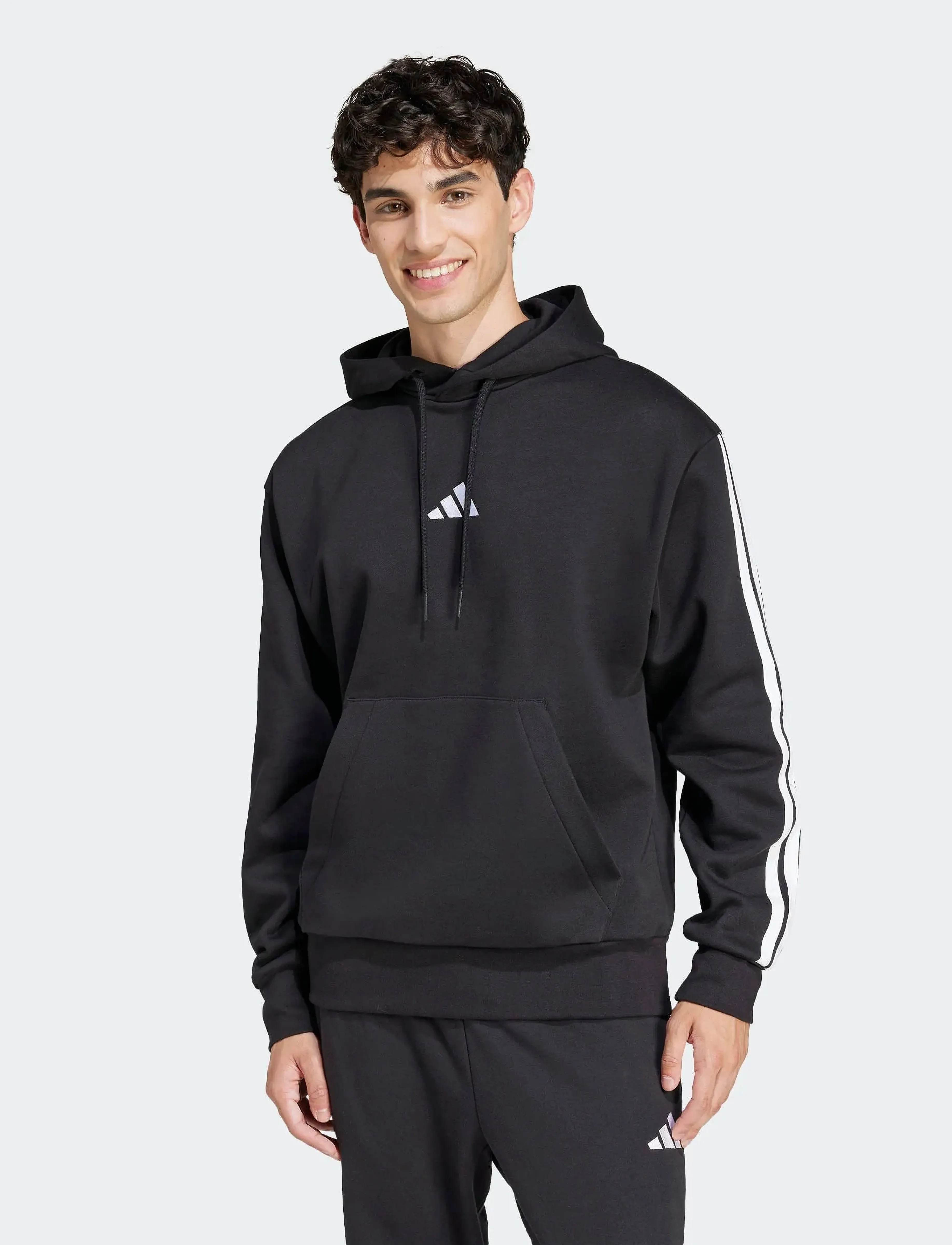 Huvtröjor adidas Sweat à capuche Essentials 3-Stripes mélange de coton 6