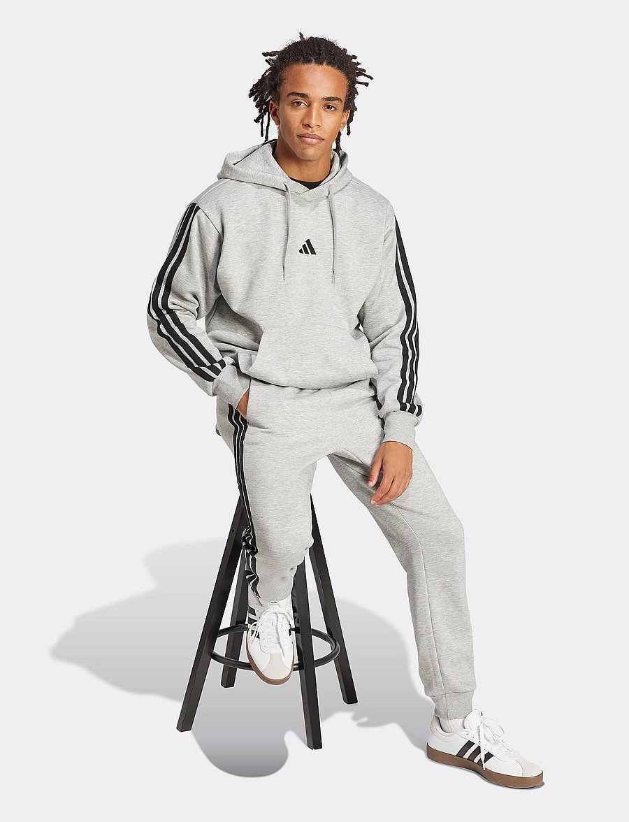 adidas Sportswear - M 3S FL HD - džemperiai su gobtuvu - mgreyh/black - 0