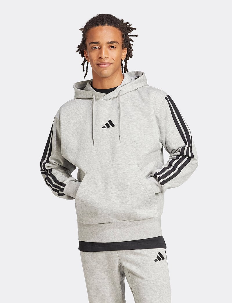 adidas Sportswear - M 3S FL HD - huvtröjor - mgreyh/black - 3