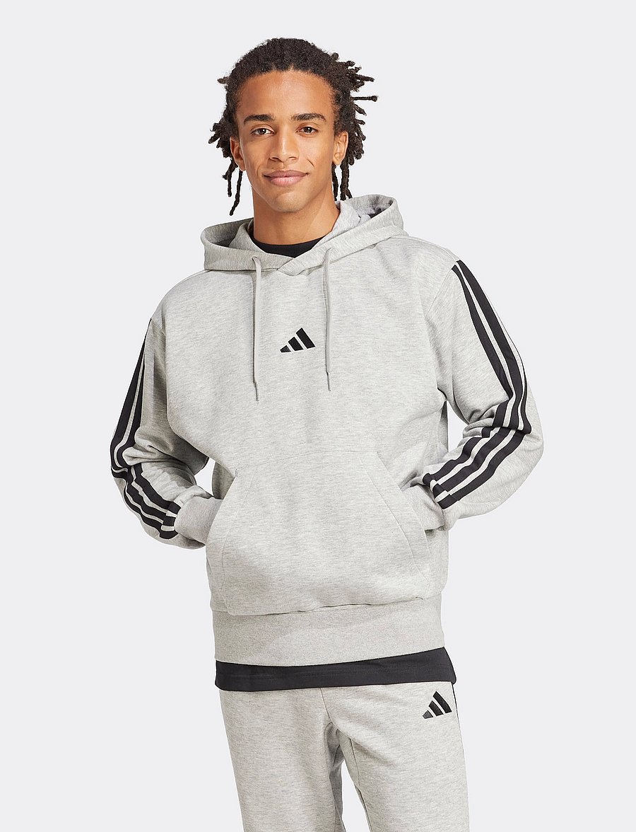 adidas Sportswear - M 3S FL HD - džemperiai su gobtuvu - mgreyh/black - 3