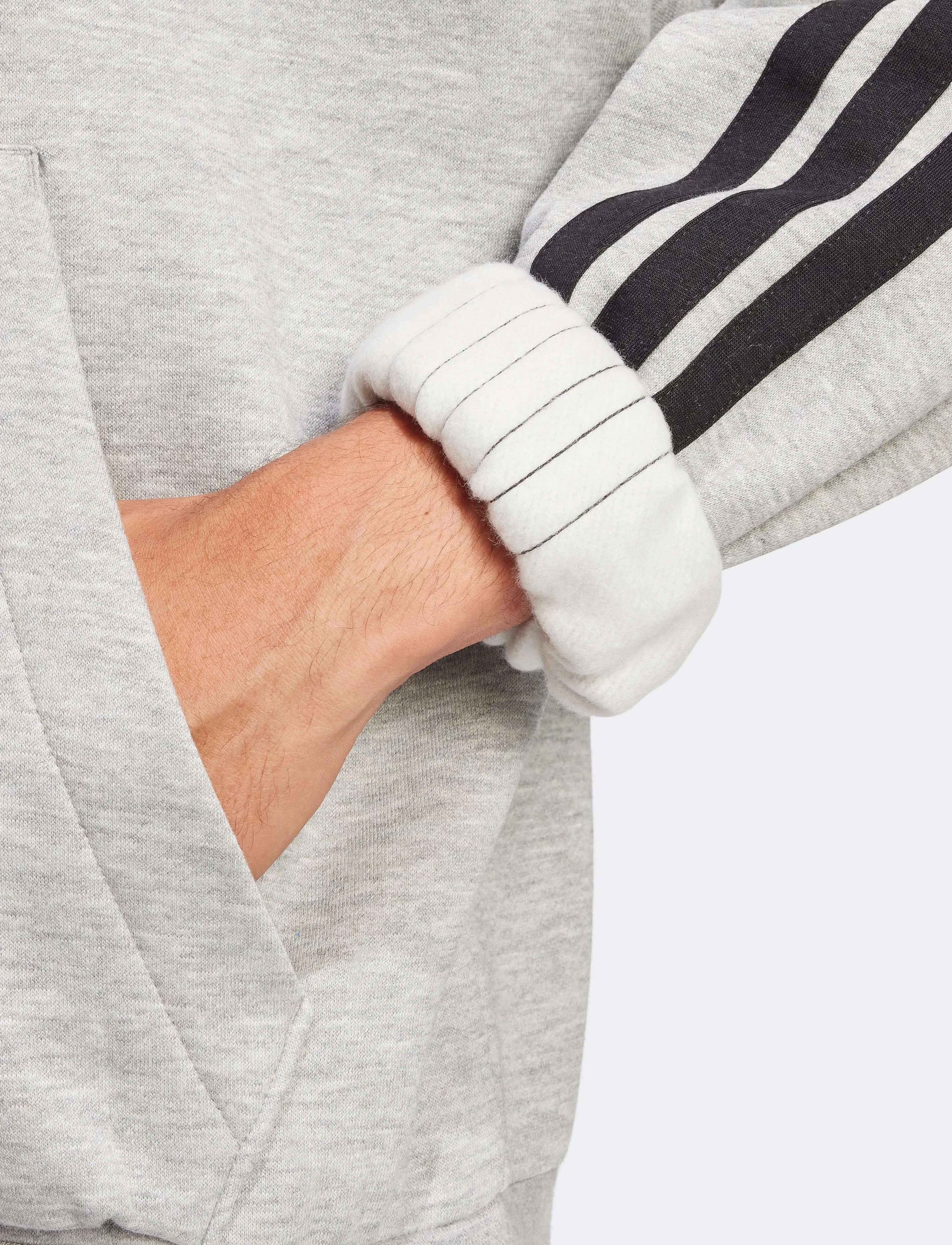 adidas Sportswear - M 3S FL HD - džemperiai su gobtuvu - mgreyh/black - 4