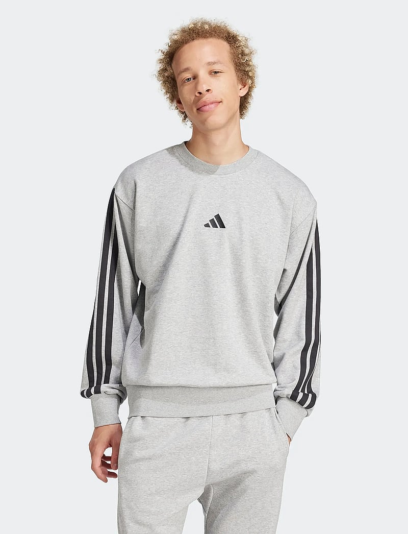 adidas Sportswear - M 3S FT SWT - dressipluusid - mgreyh/black - 0