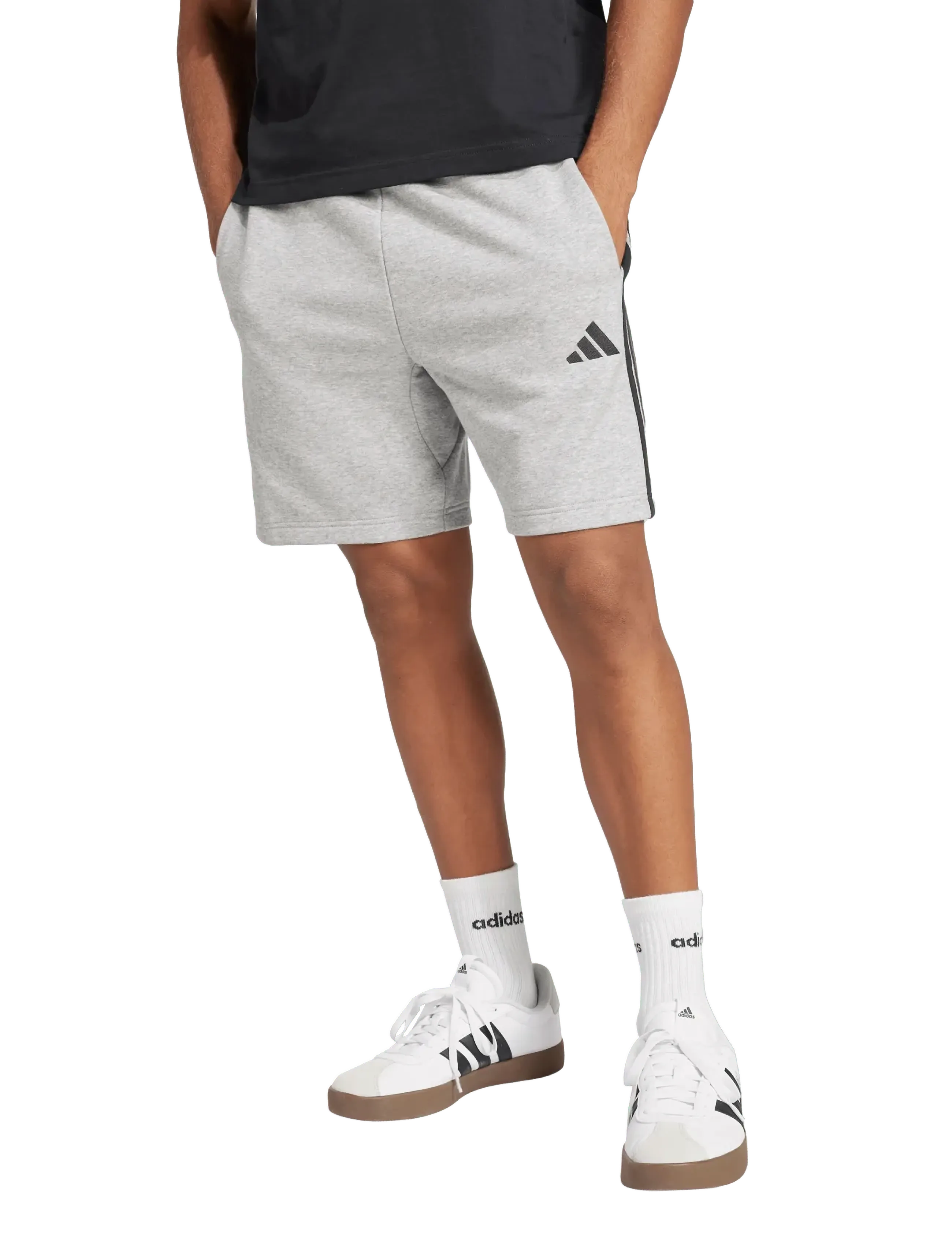 adidas Sportswear - M 3S FT SHO - afslappede shorts - mgreyh/black - 5