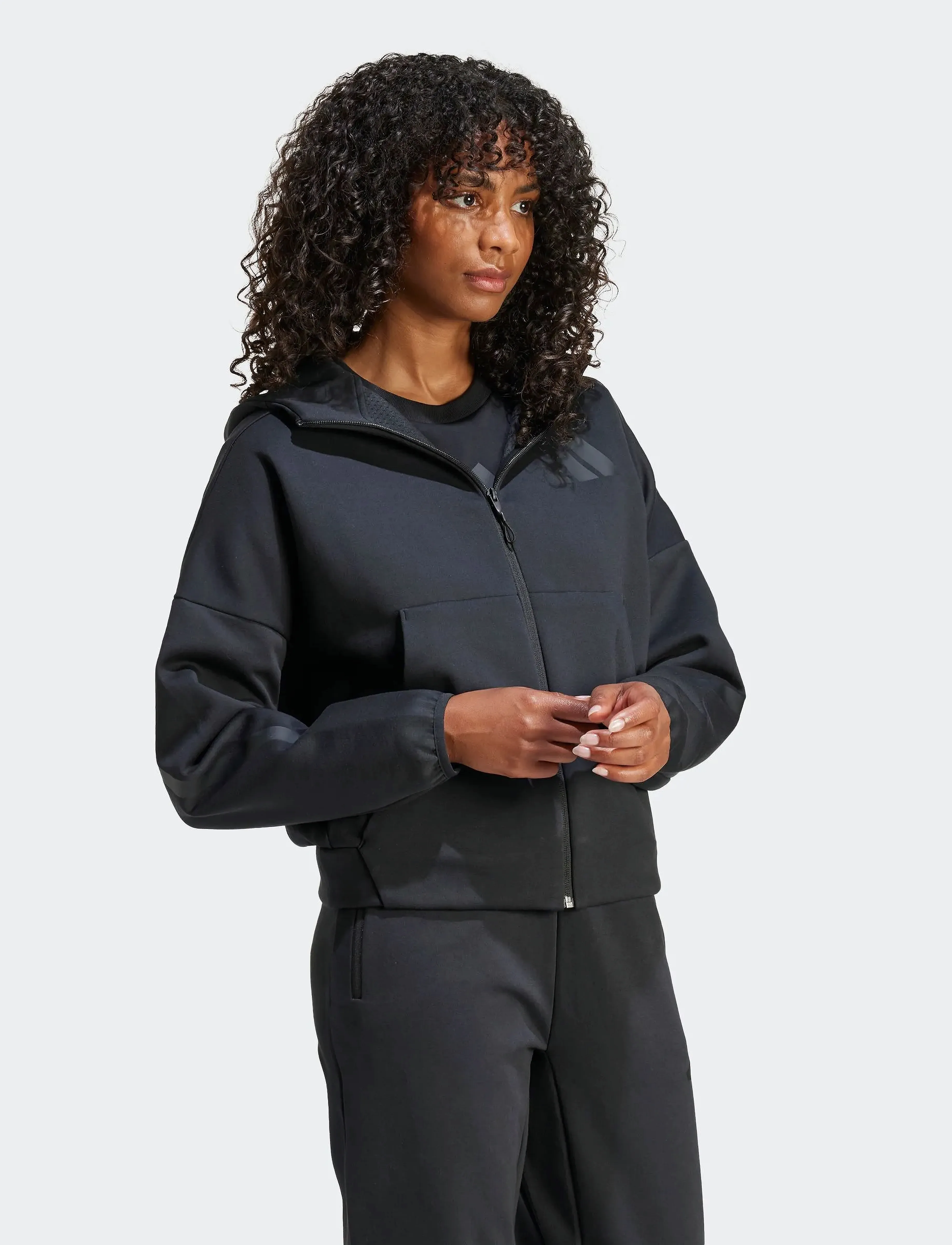 adidas Sportswear - W Z.N.E. FZ - dressipluusid ja pusad - black - 3