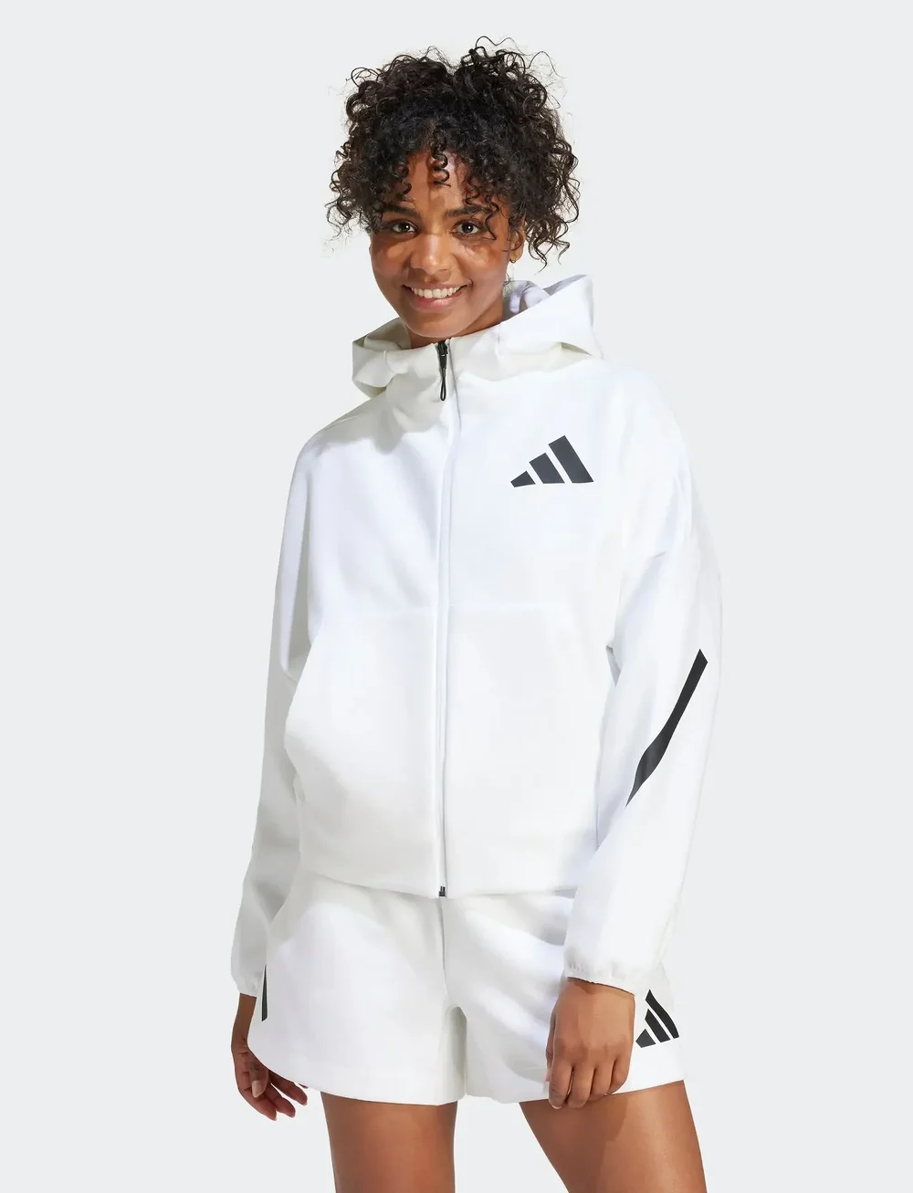 adidas Sportswear - W Z.N.E. FZ - hættetrøjer - white - 0