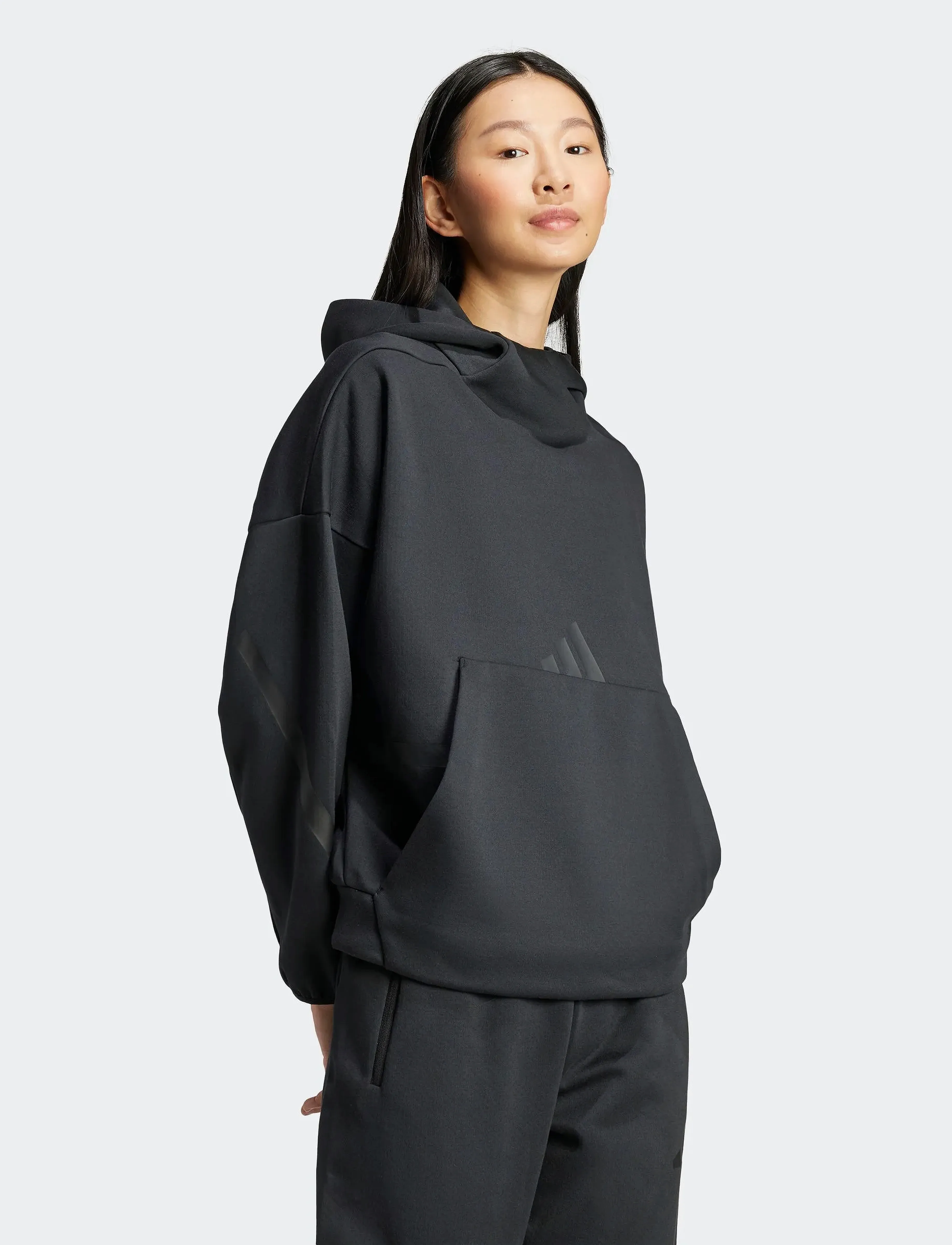 adidas Sportswear - W Z.N.E. OH HD - huvtröjor - black - 5