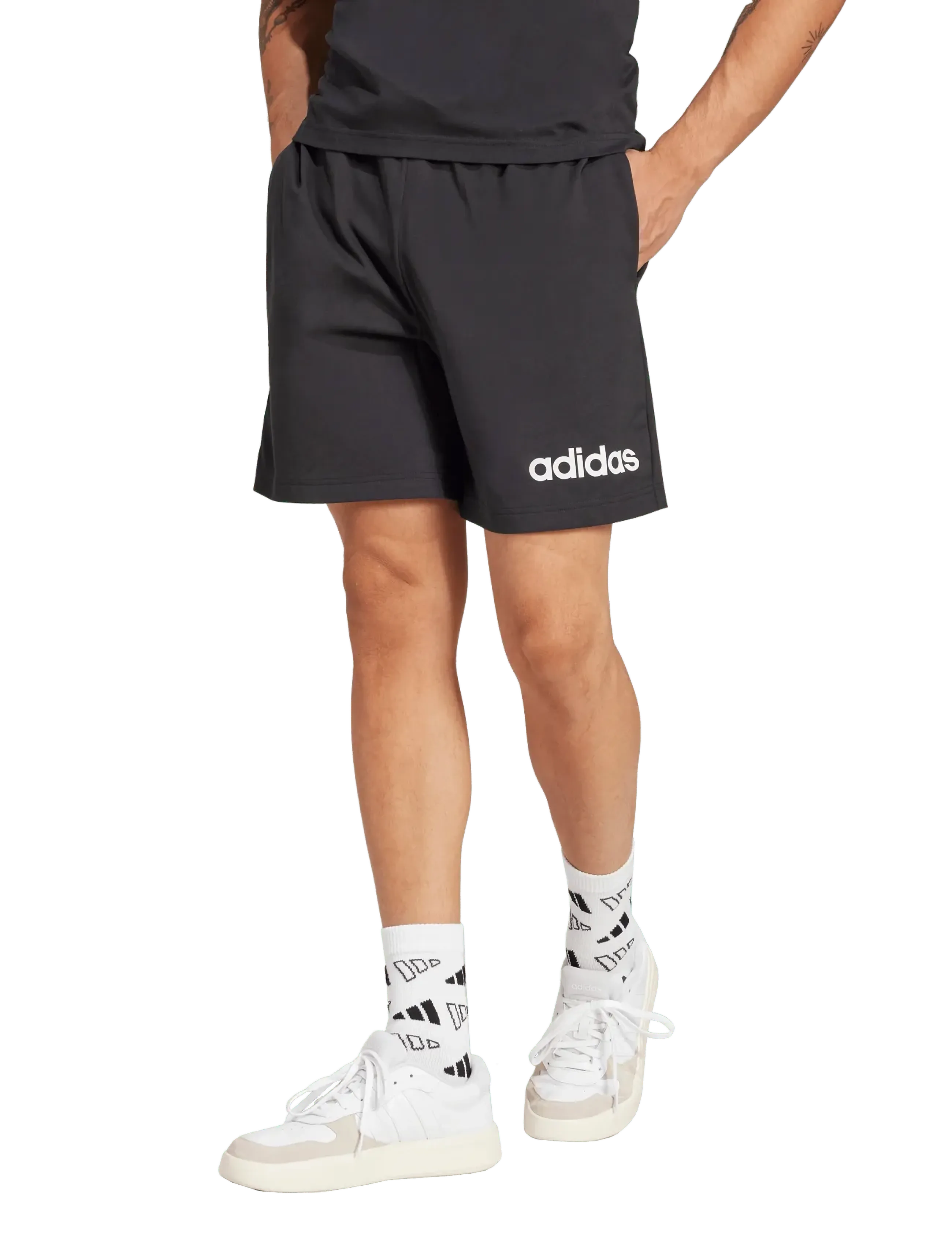 adidas Sportswear - M LIN SJ SHO - træningsshorts - black/white - 2