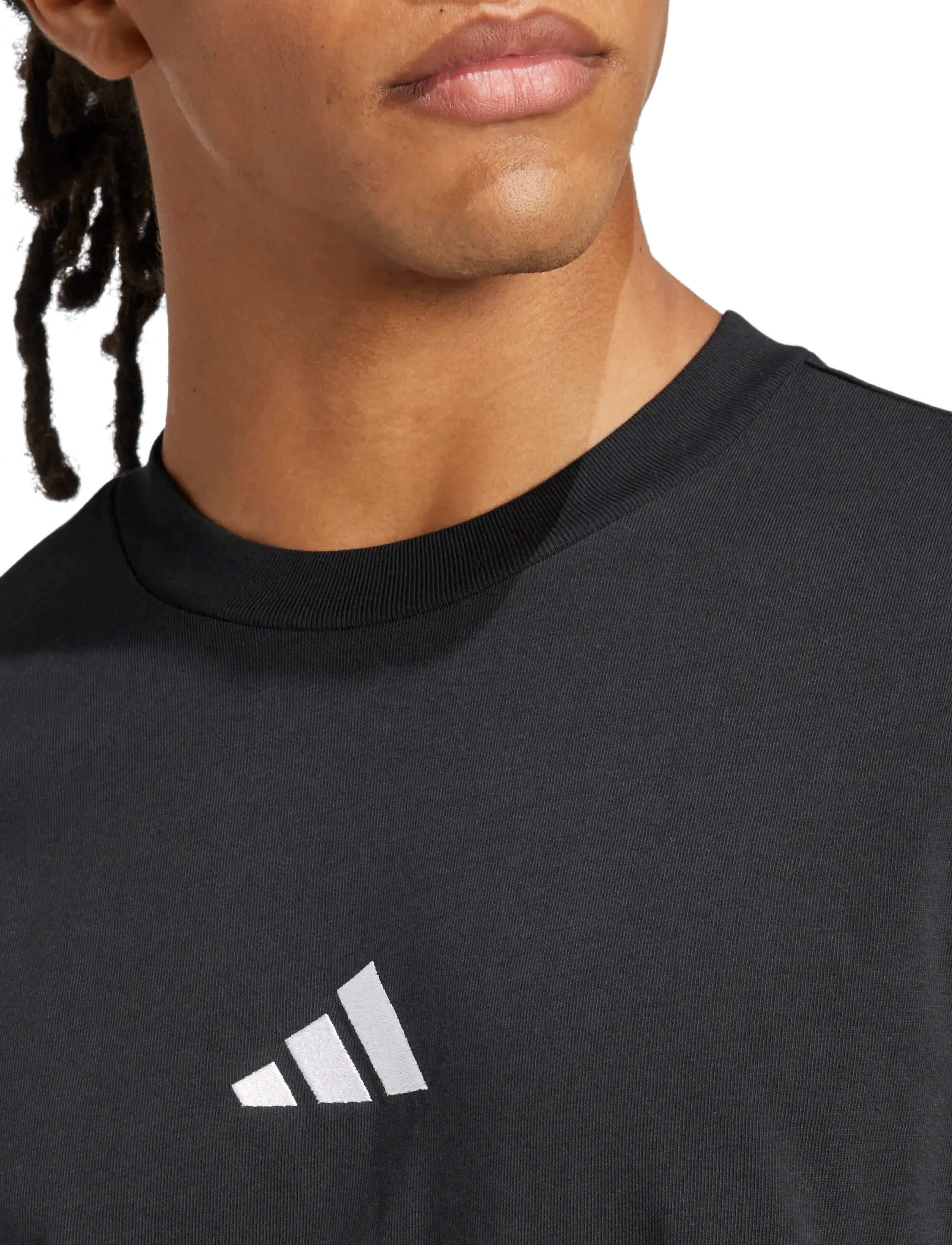 adidas Sportswear - M SL SJ T - t-shirts - black/white - 4