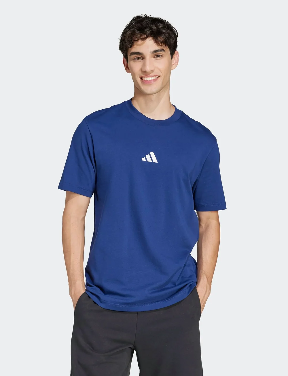 adidas Sportswear - M SL SJ T - t-shirts - dkblue/white - 0