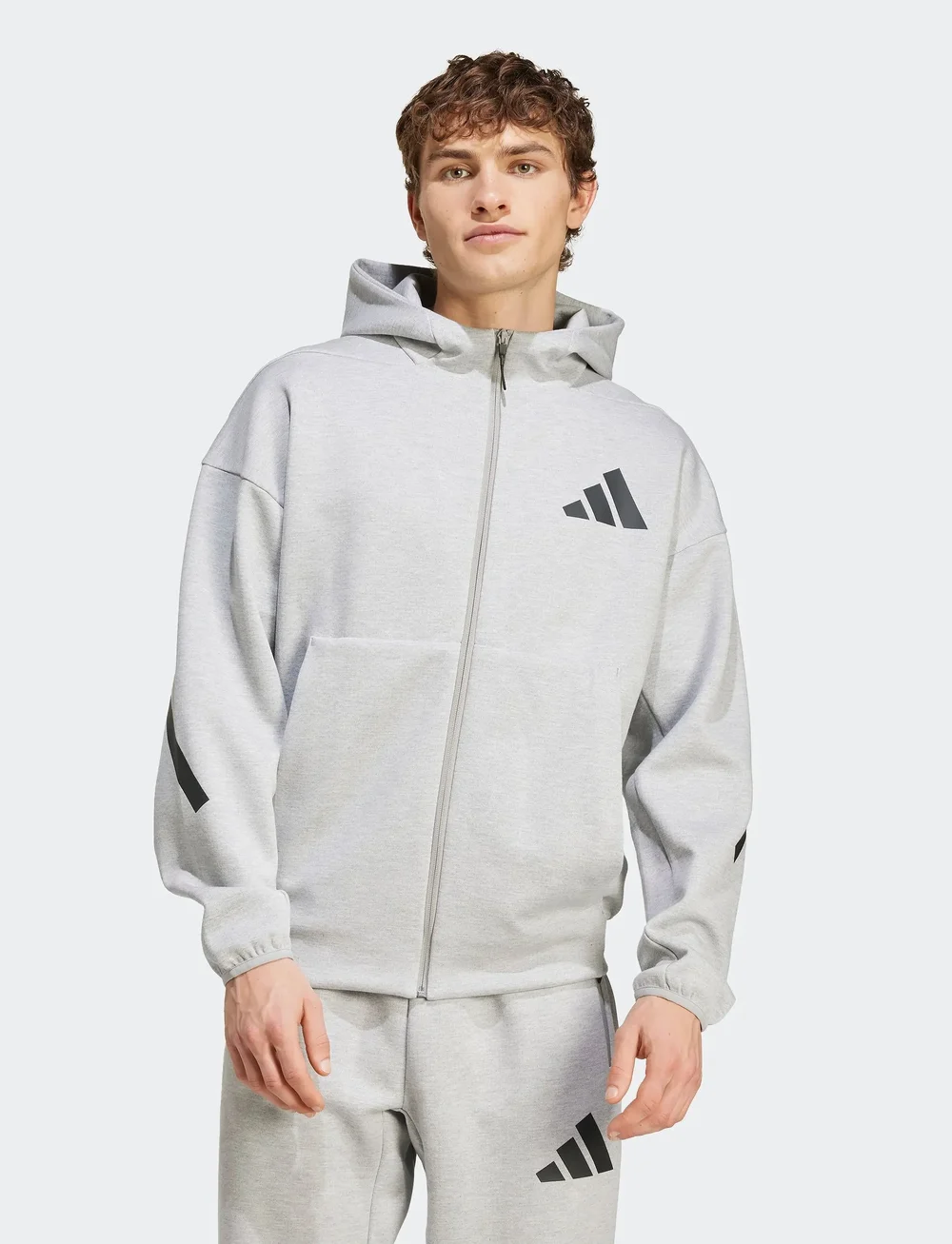adidas Sportswear - M Z.N.E. FZ - kapuutsiga dressipluusid - mgreyh - 0