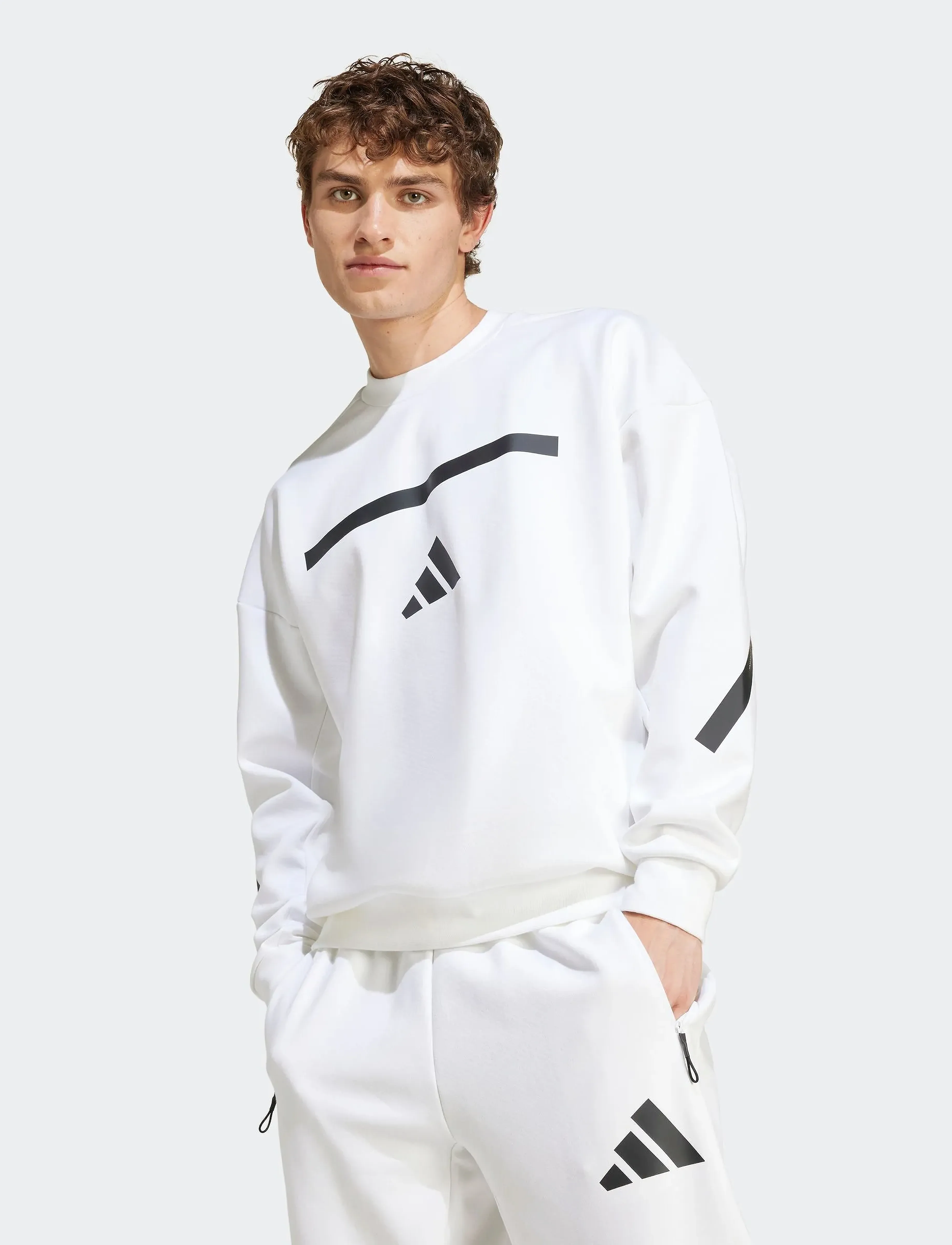 adidas Sportswear M Z.n.e. Crw, XL, White, Sport Sweatshirts & Hoodies > Sport Sweatshirts, Herre