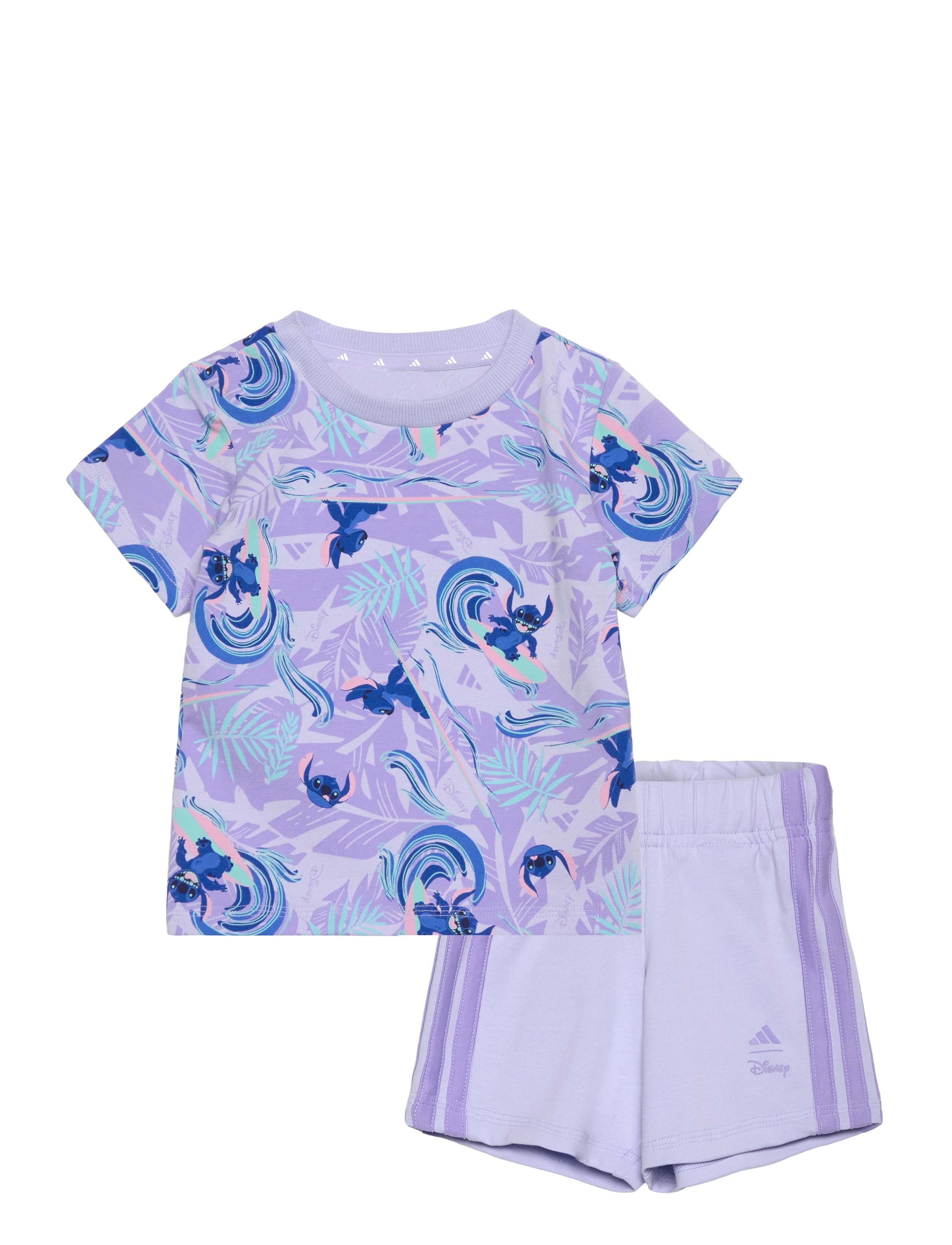 adidas Sportswear I Dy Ls T Set, 62, Sport, Lila - Sets With Short-sleeved T-shirt, Kinder