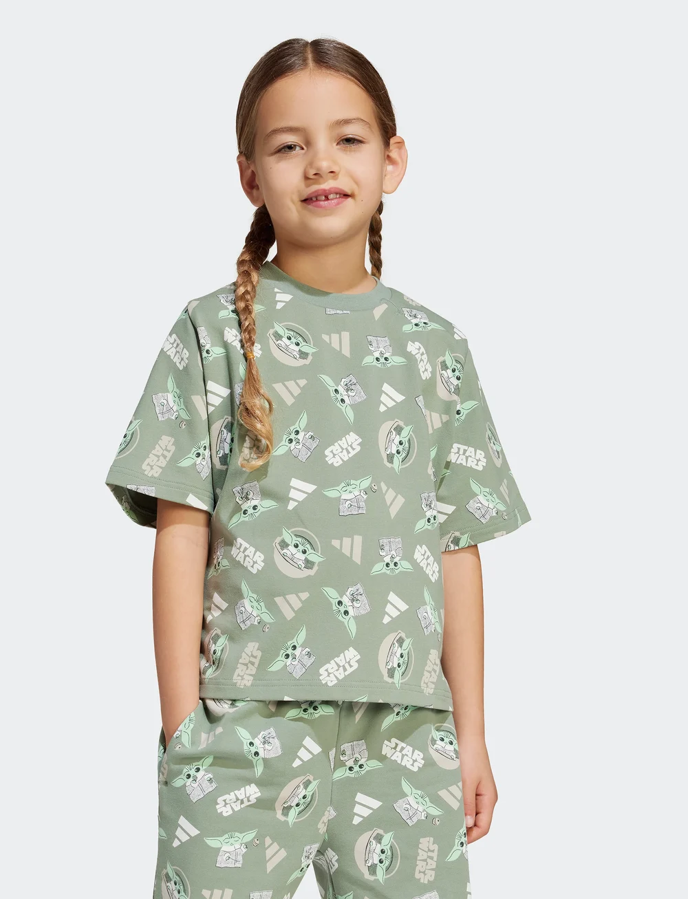 adidas Sportswear - LK SW MNDO T - kortärmade t-shirts - silgrn/multco - 3