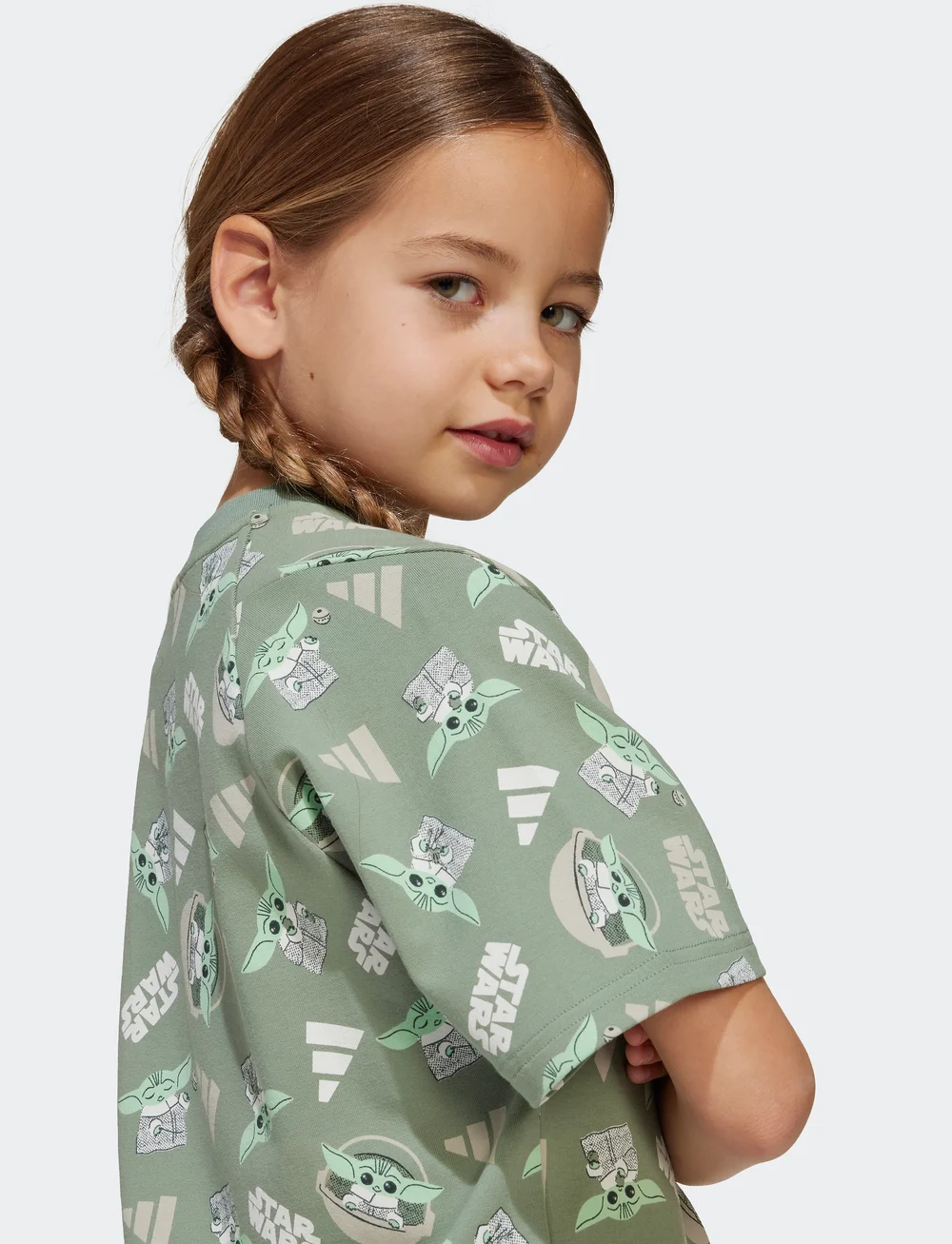 adidas Sportswear - LK SW MNDO T - kortärmade t-shirts - silgrn/multco - 4