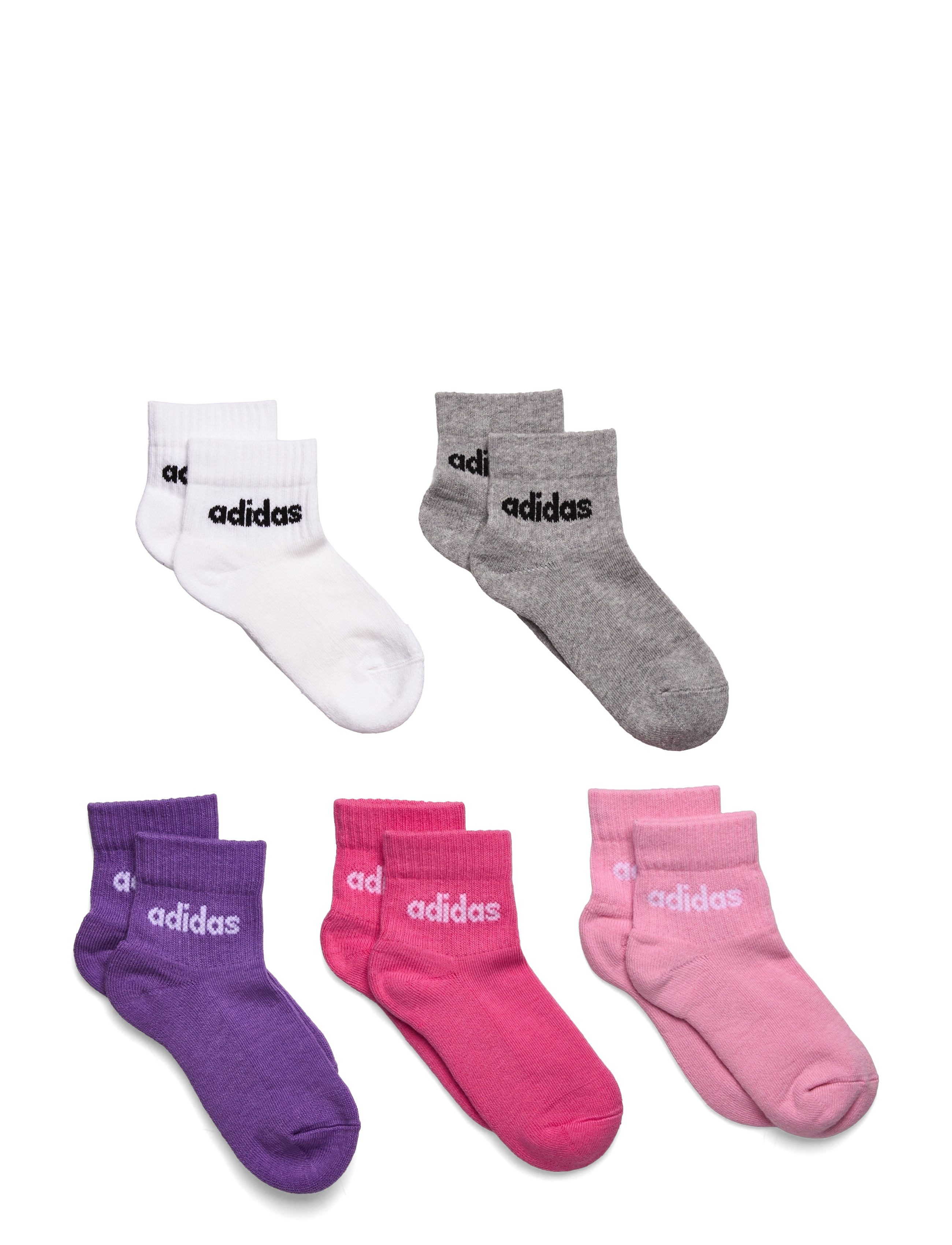 adidas Sportswear KIDS LIN ANK 5P - Strømper & Strømpebukser - TRUPNK/PNKFUS/VIOFUS/ / white