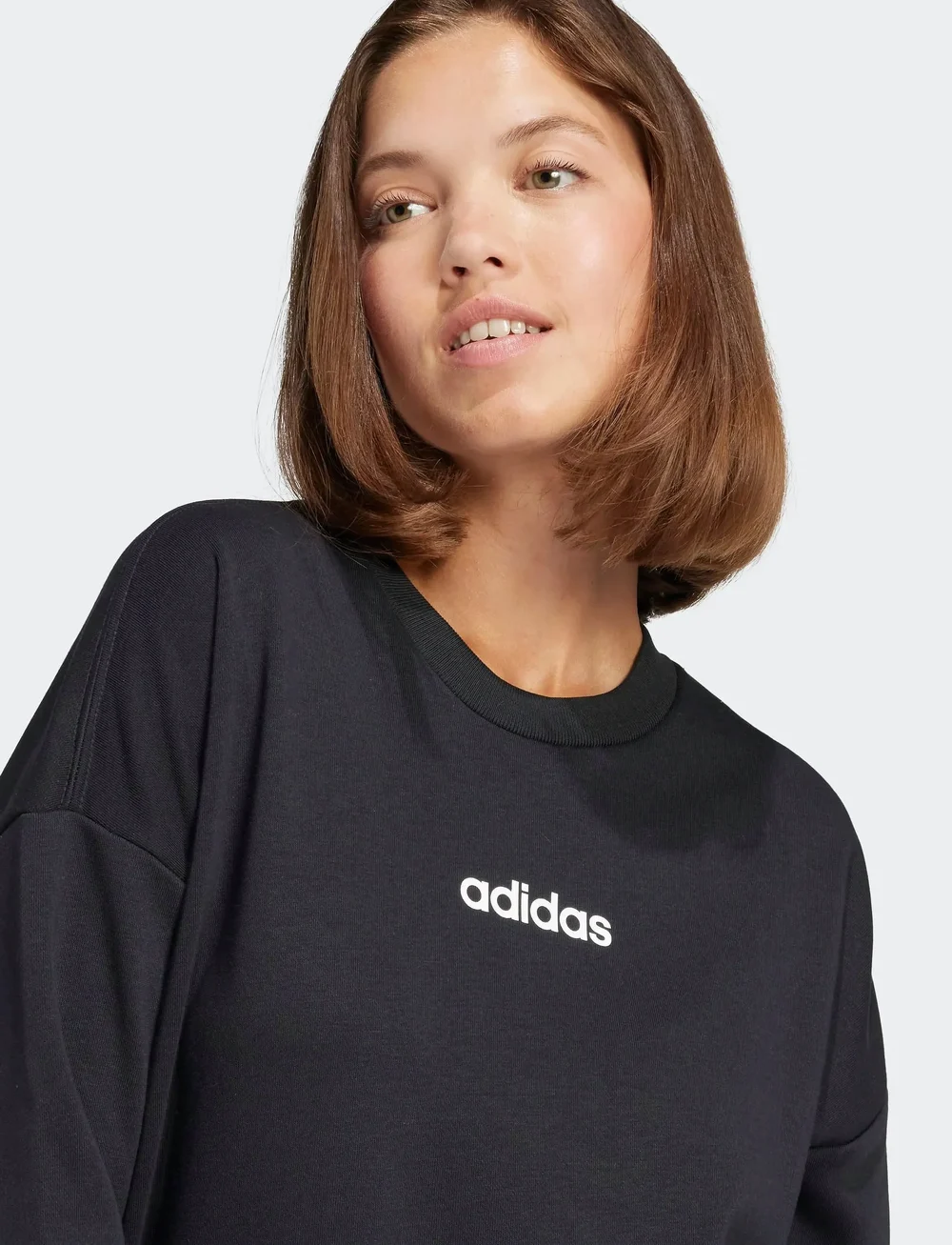 adidas Sportswear - W LIN FT SWT - sweatshirts - black/white - 3