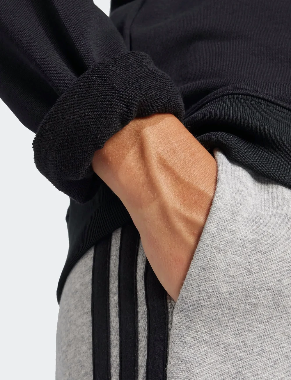 adidas Sportswear - W LIN FT SWT - sweatshirts - black/white - 4