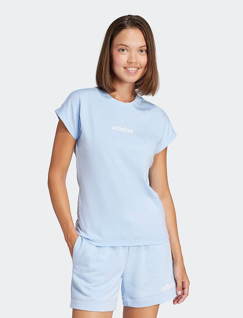 adidas Sportswear - W LIN SJ T - t-shirts - globlu/white - 0