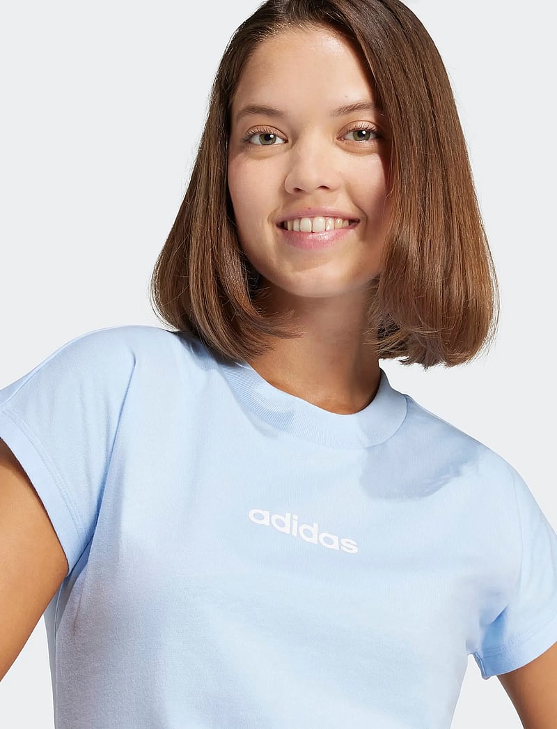 adidas Sportswear - W LIN SJ T - t-shirts - globlu/white - 4